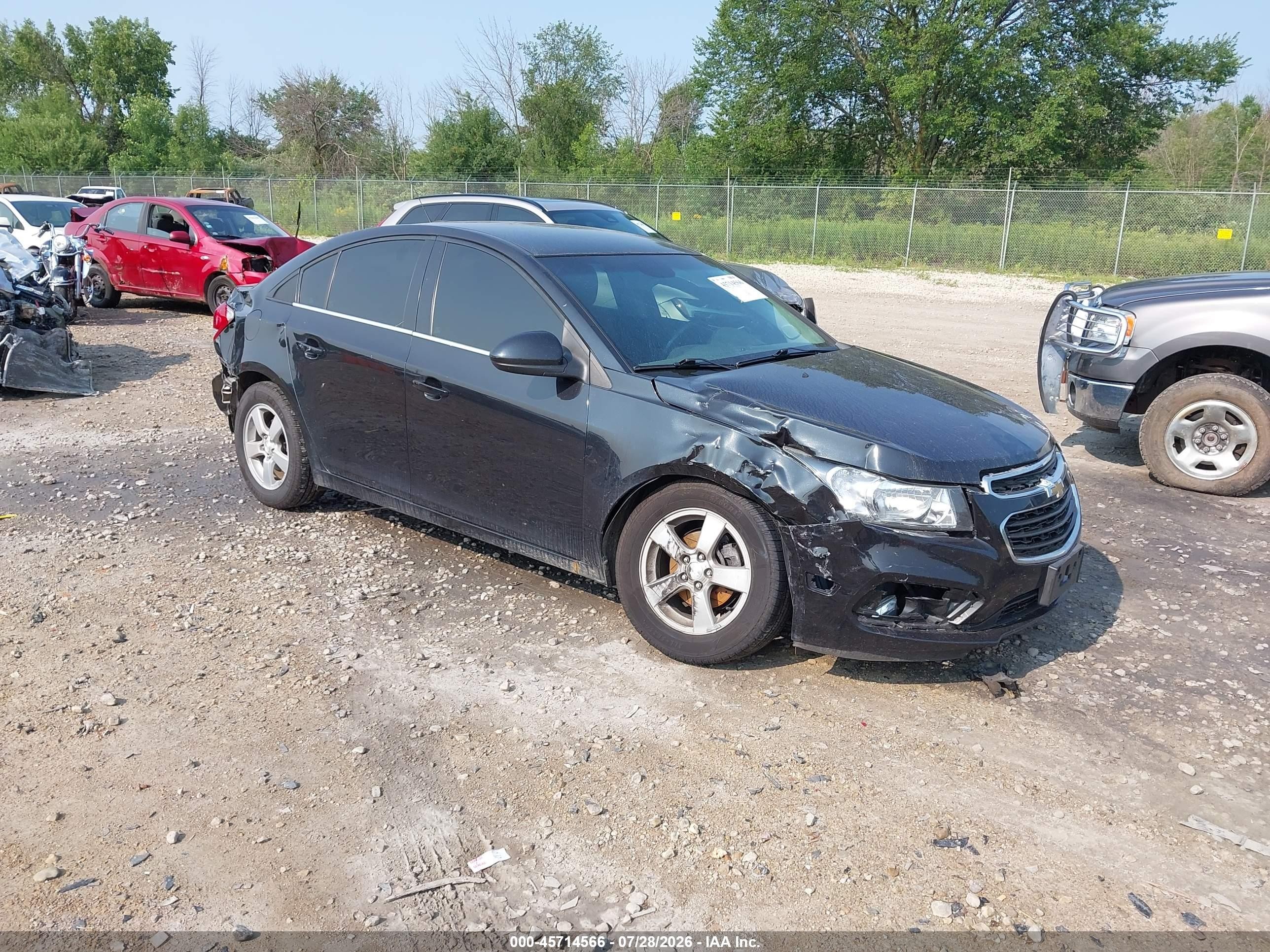 2015 Chevrolet Cruze 1lt Auto Black vin: 1G1PC5SB9F7203186