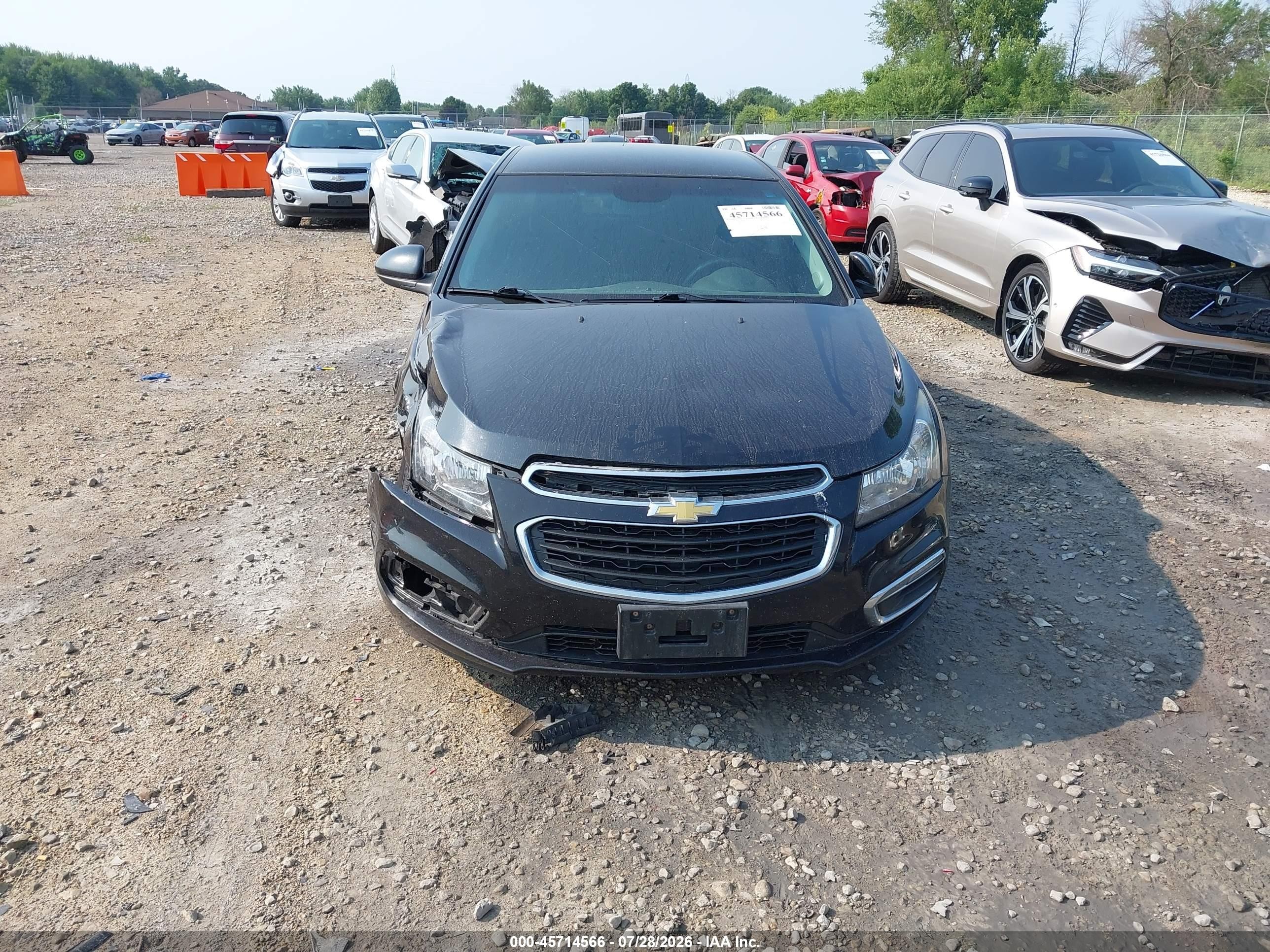 2015 Chevrolet Cruze 1lt Auto Black vin: 1G1PC5SB9F7203186