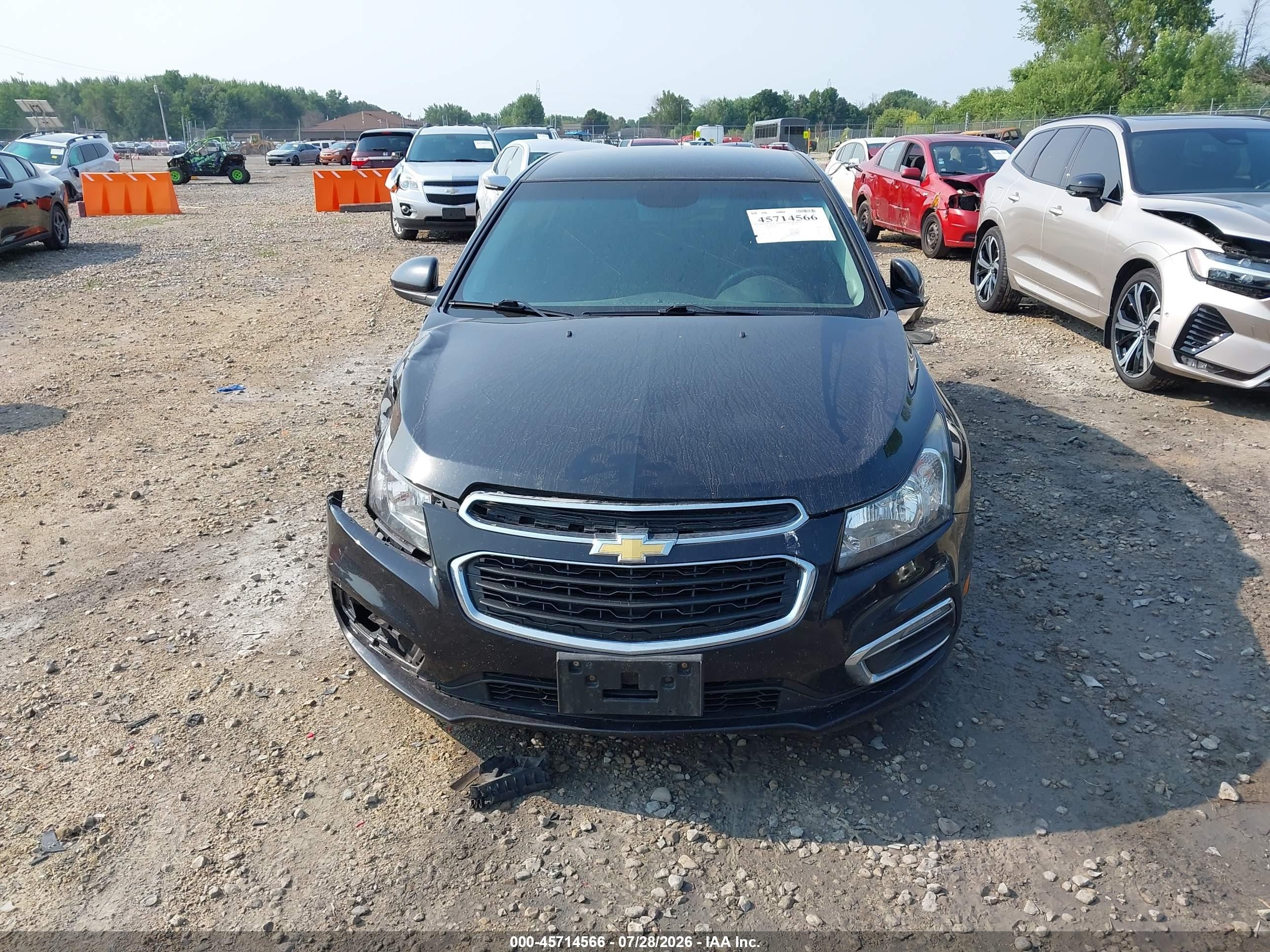 2015 Chevrolet Cruze 1lt Auto Black vin: 1G1PC5SB9F7203186
