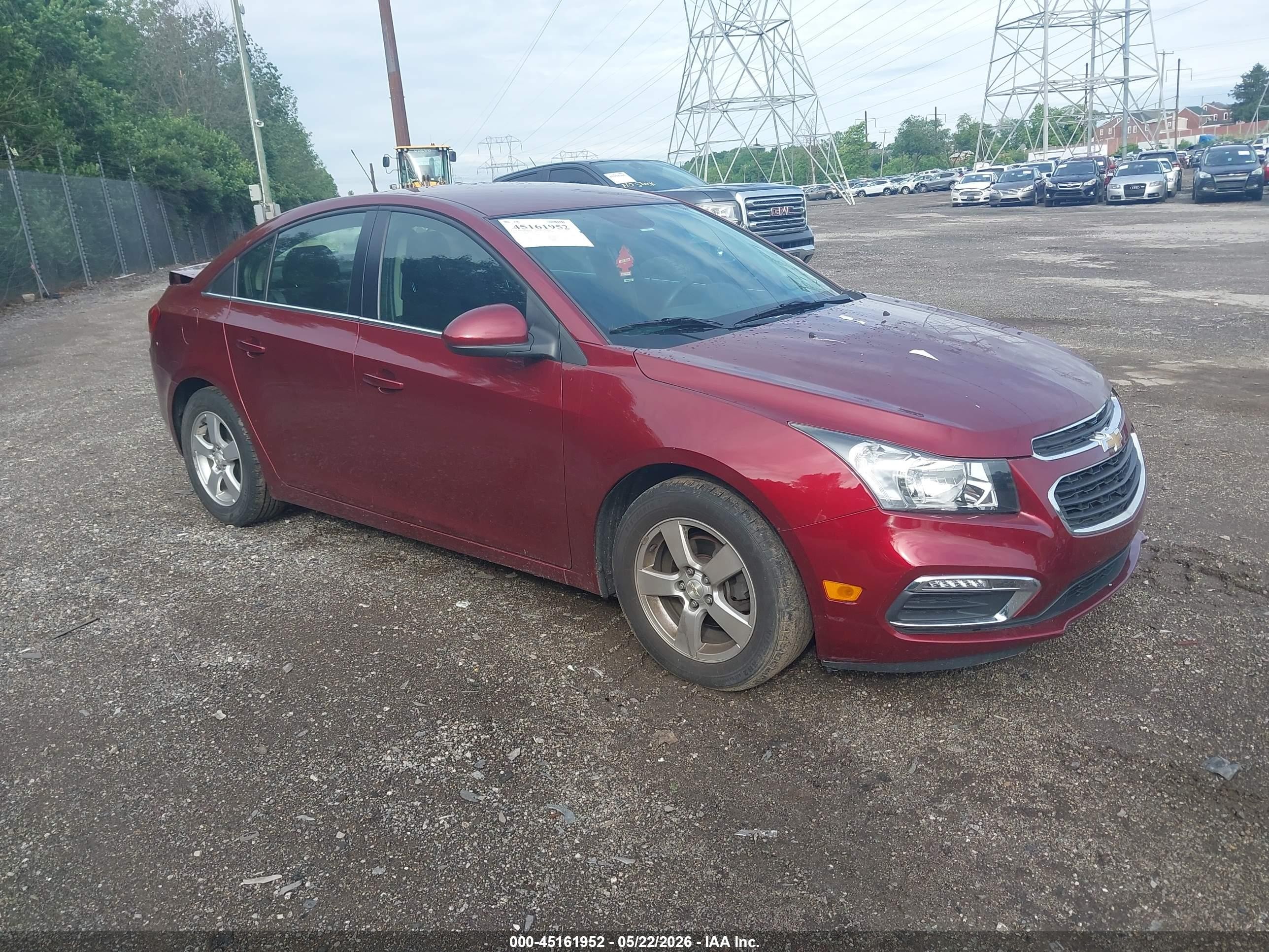 2015 Chevrolet Cruze 1lt Auto Burgundy vin: 1G1PC5SB9F7265123