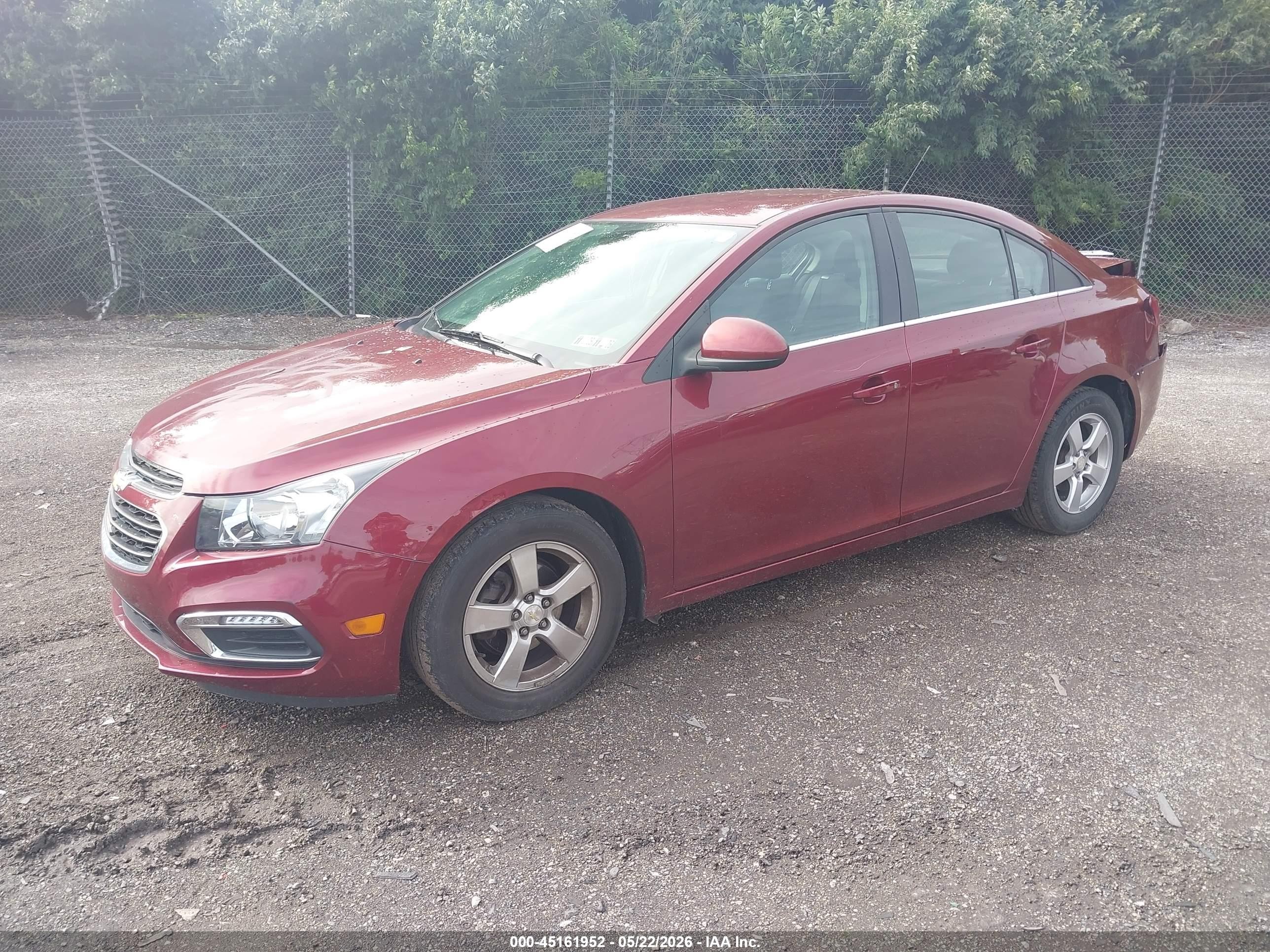 2015 Chevrolet Cruze 1lt Auto Burgundy vin: 1G1PC5SB9F7265123