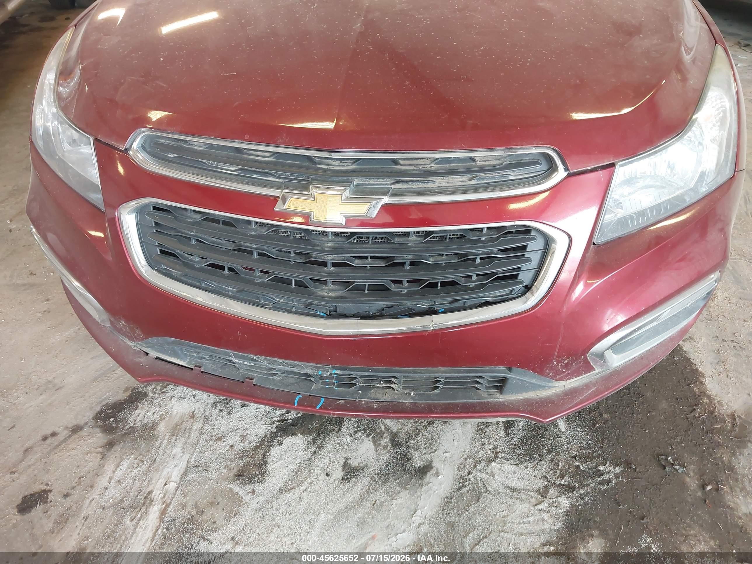 2015 Chevrolet Cruze 1lt Auto Maroon vin: 1G1PC5SB9F7287137