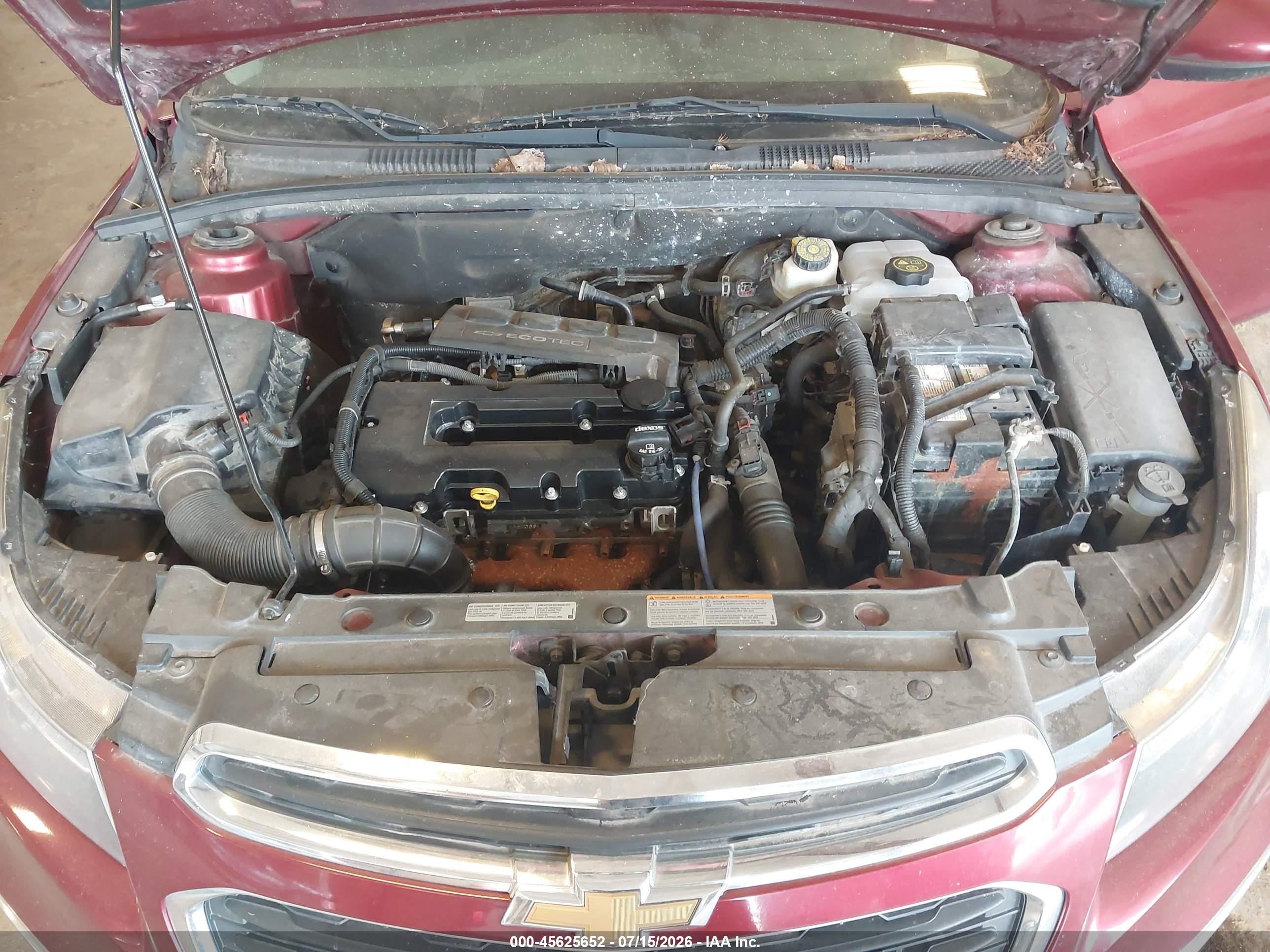 2015 Chevrolet Cruze 1lt Auto Maroon vin: 1G1PC5SB9F7287137