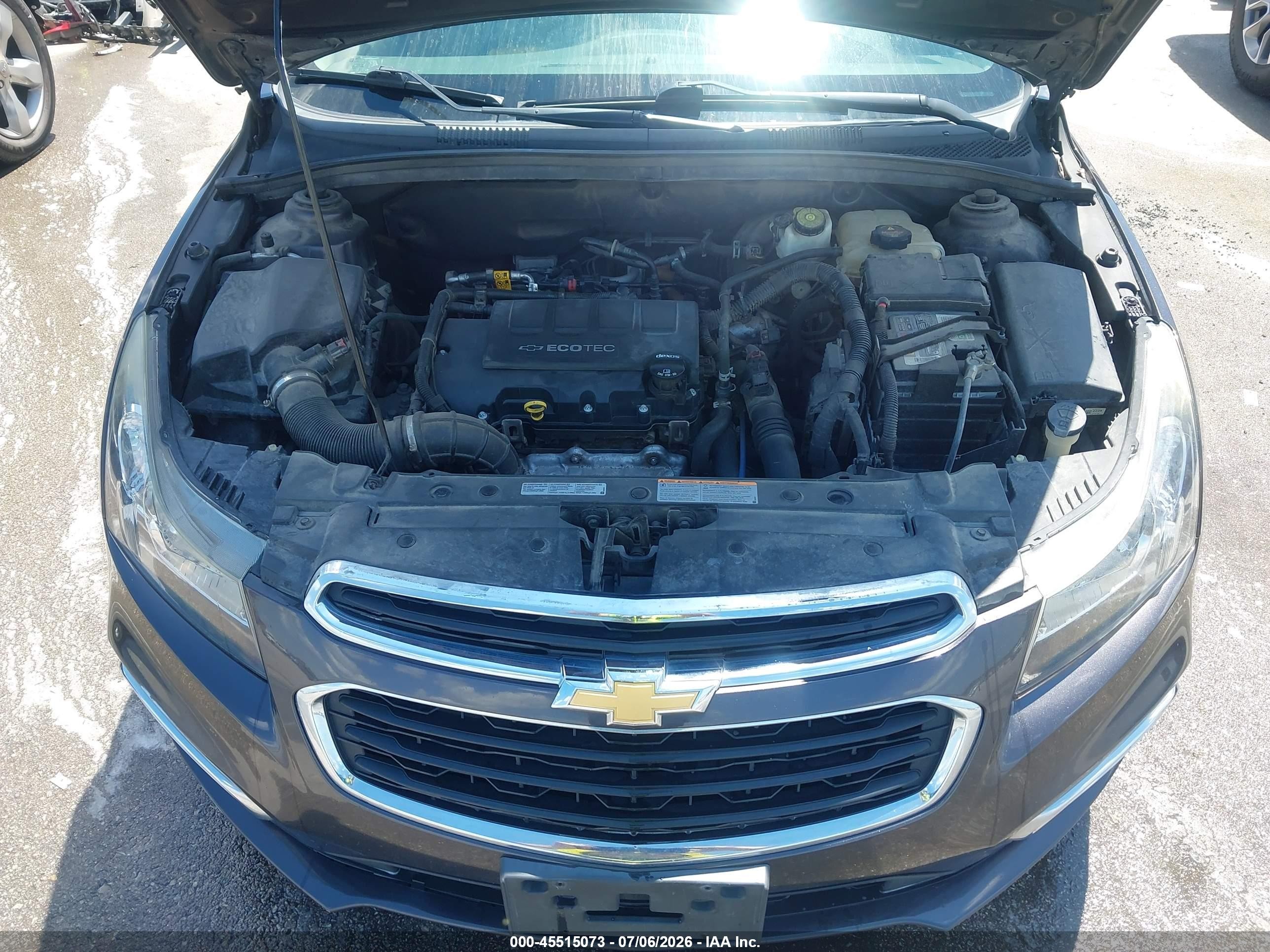 2015 Chevrolet Cruze 1lt Auto Gray vin: 1G1PC5SB9F7293309