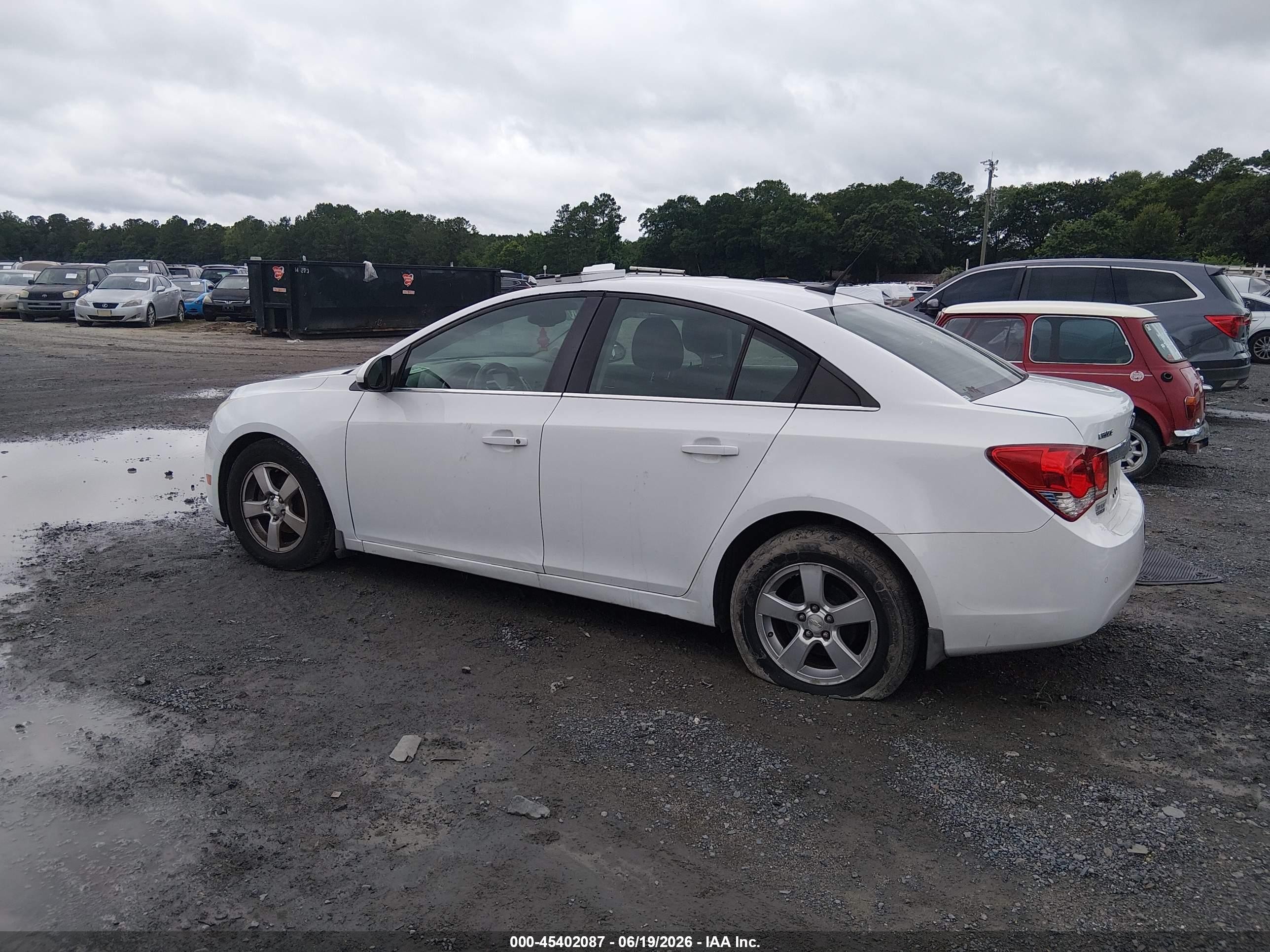 2013 Chevrolet Cruze 1lt Auto White vin: 1G1PC5SBXD7109508