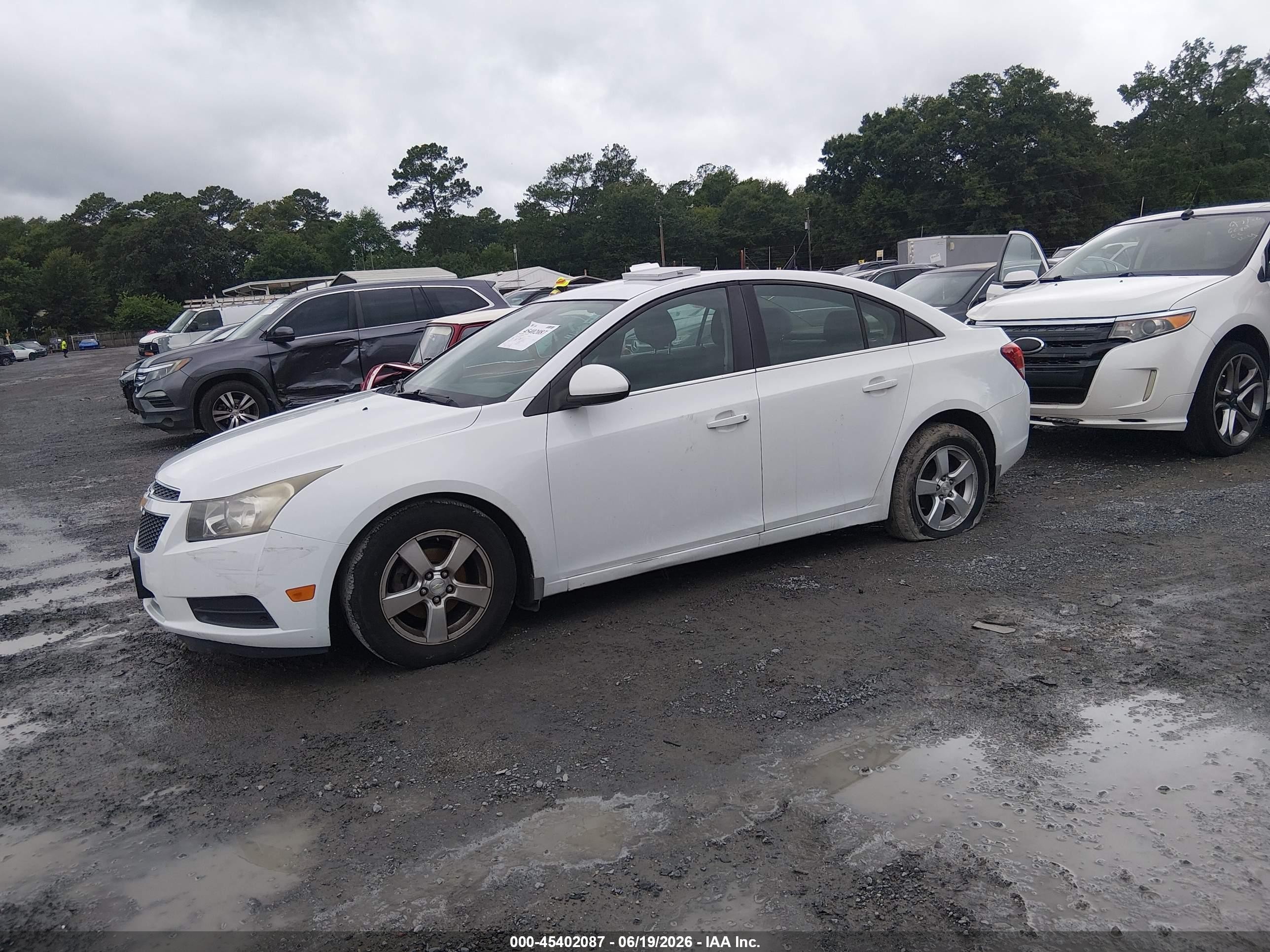 2013 Chevrolet Cruze 1lt Auto White vin: 1G1PC5SBXD7109508