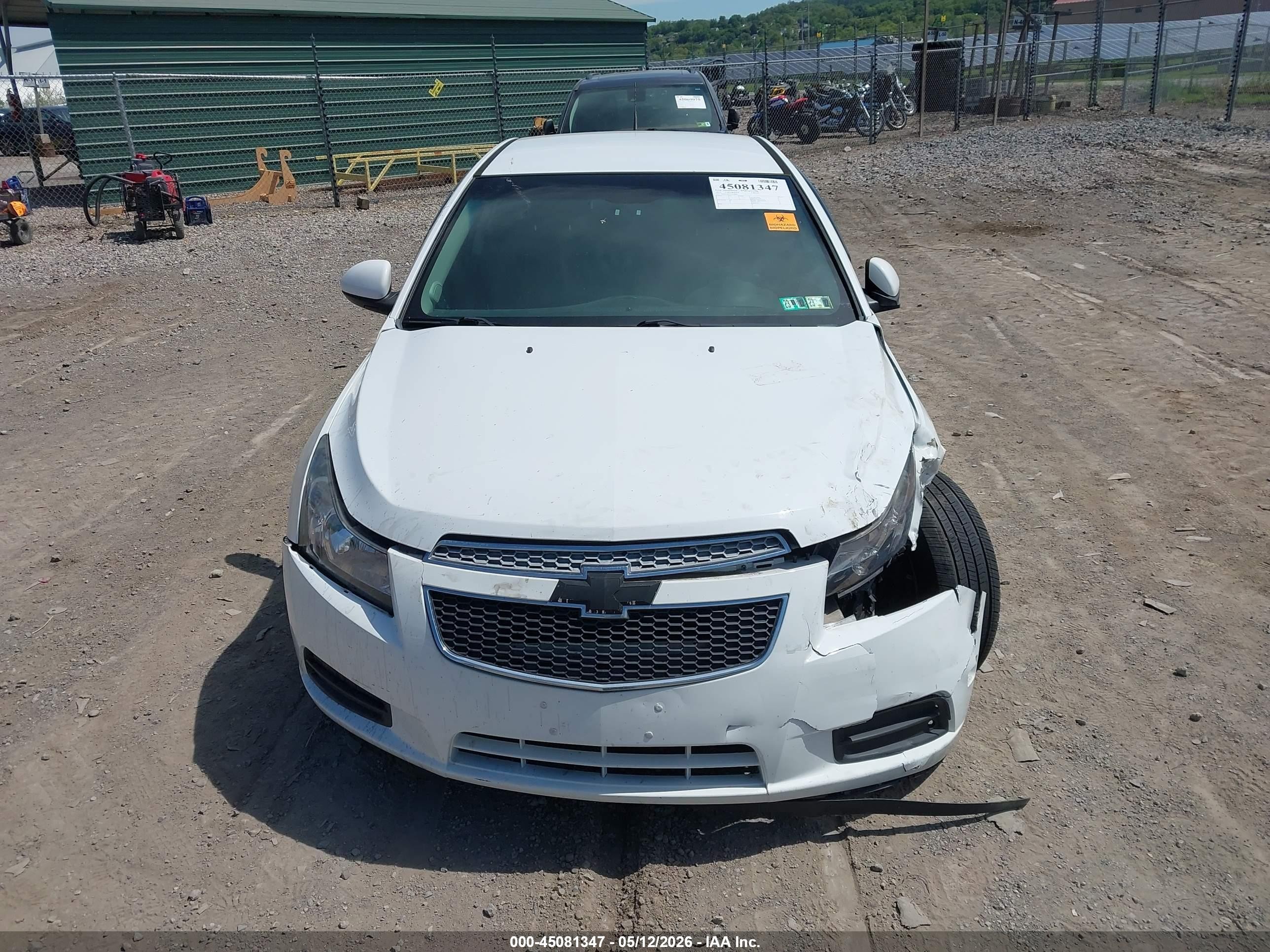 2013 Chevrolet Cruze 1lt Auto White vin: 1G1PC5SBXD7118645