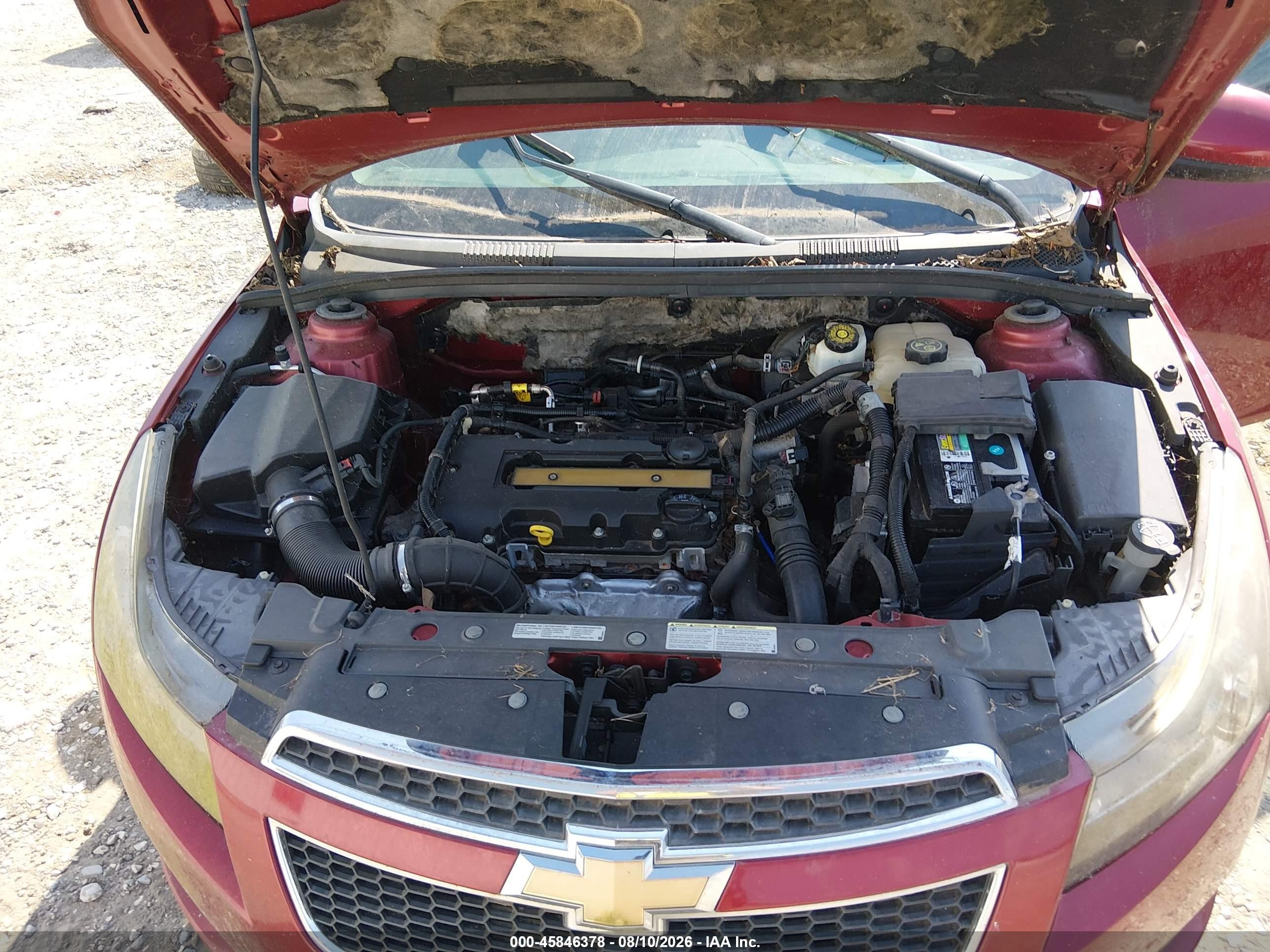 2013 Chevrolet Cruze 1lt Auto Burgundy vin: 1G1PC5SBXD7329022