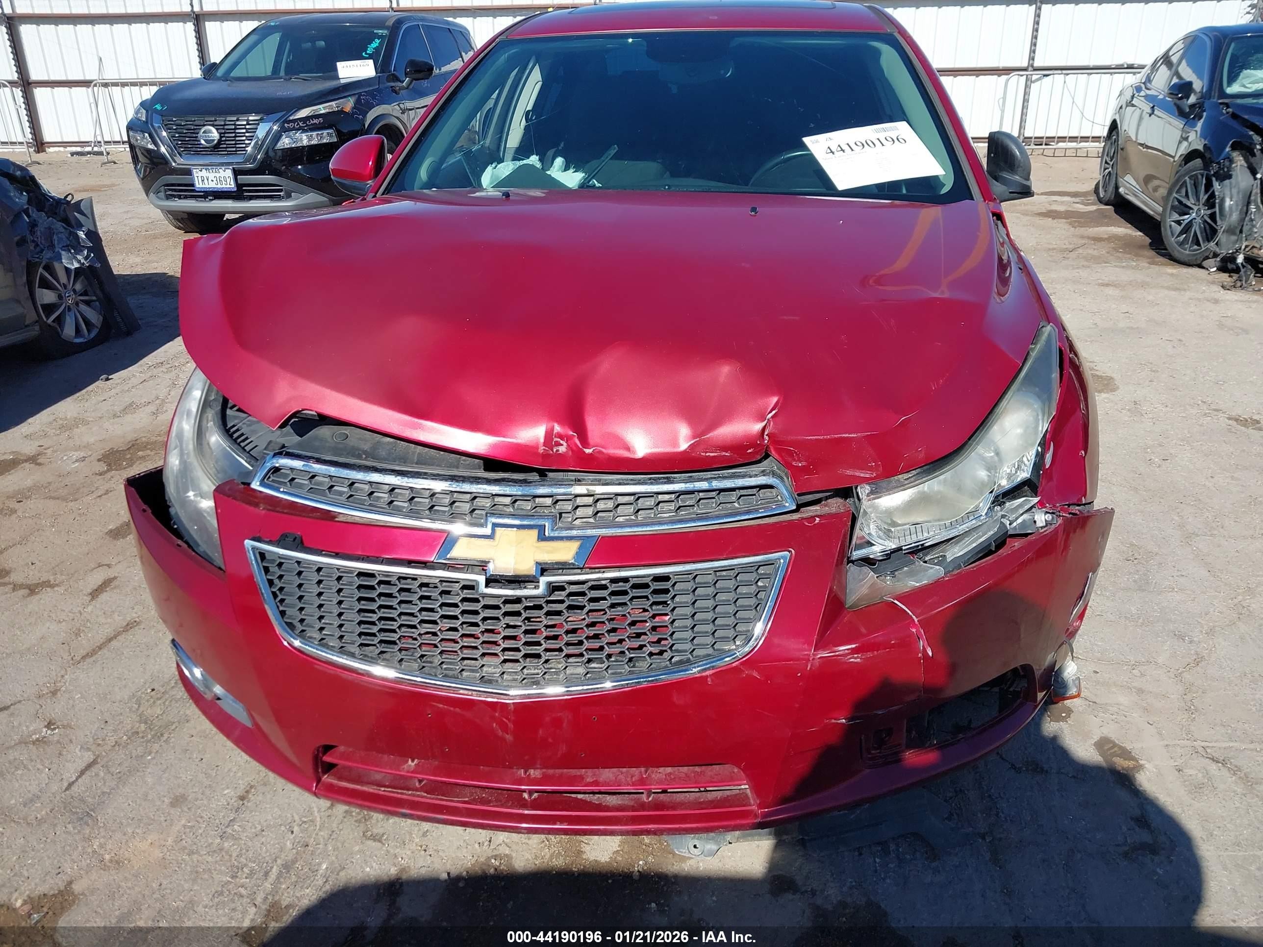 2014 Chevrolet Cruze 1lt Auto Red vin: 1G1PC5SBXE7198742