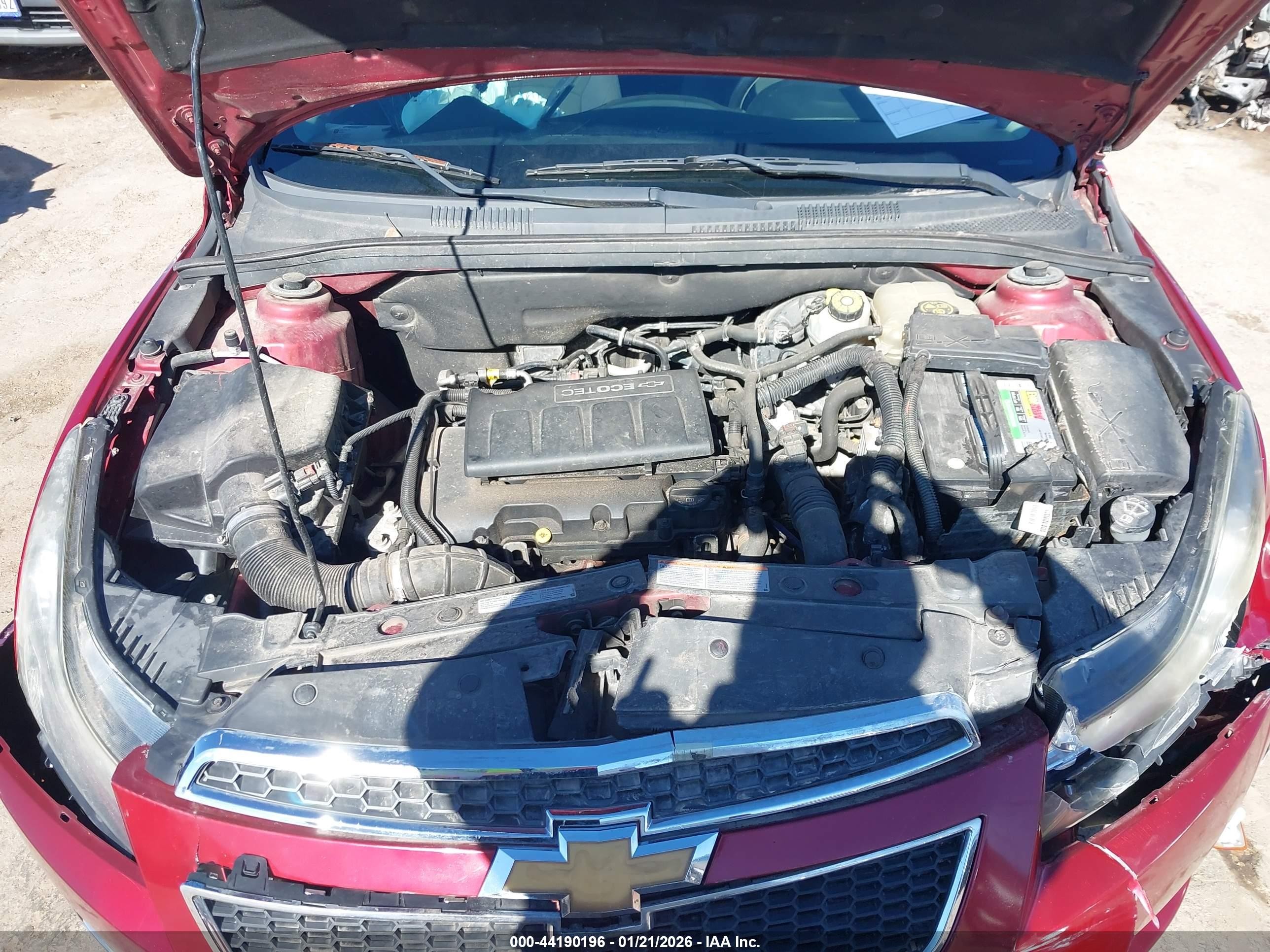 2014 Chevrolet Cruze 1lt Auto Red vin: 1G1PC5SBXE7198742