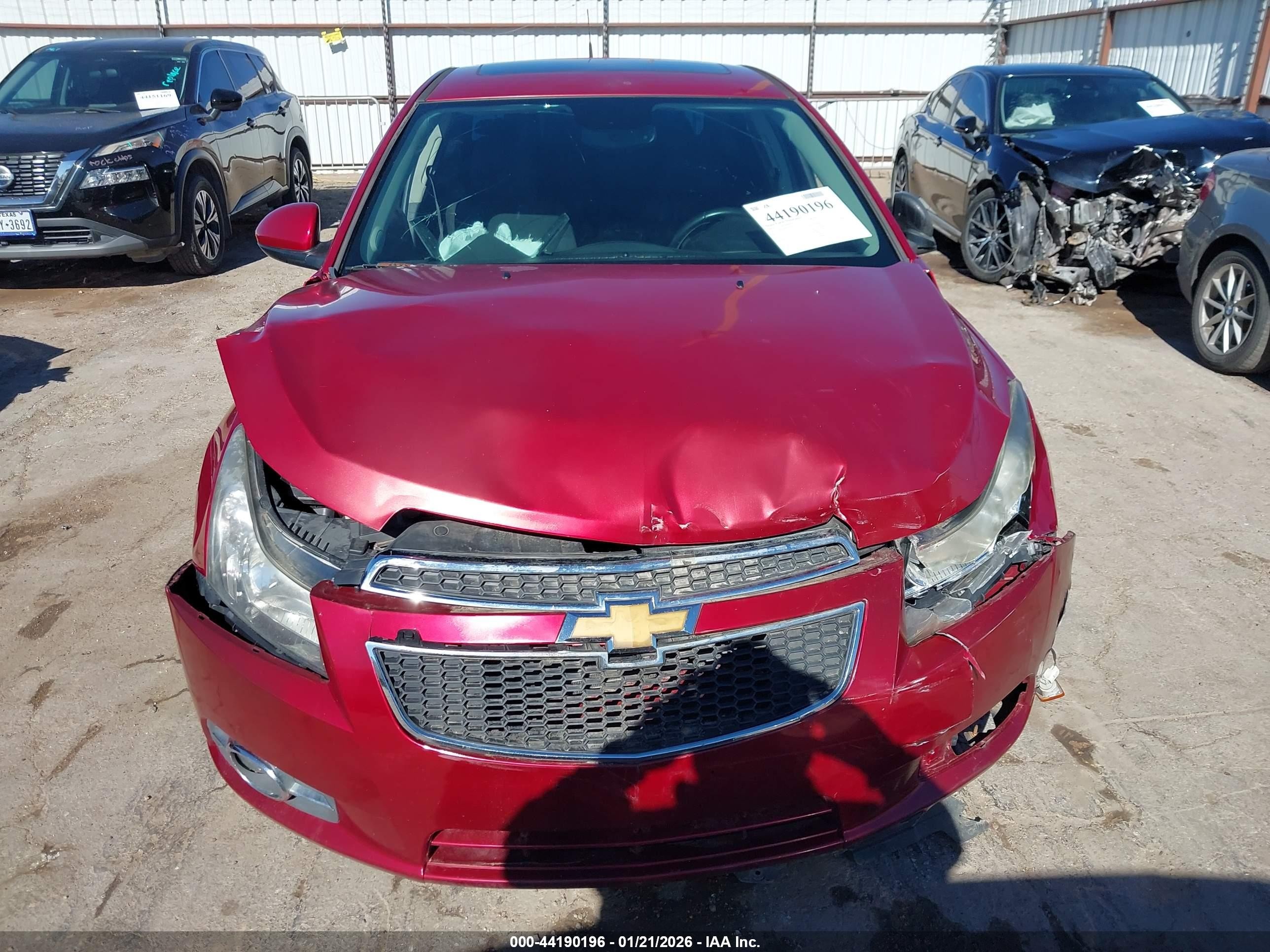 2014 Chevrolet Cruze 1lt Auto Red vin: 1G1PC5SBXE7198742