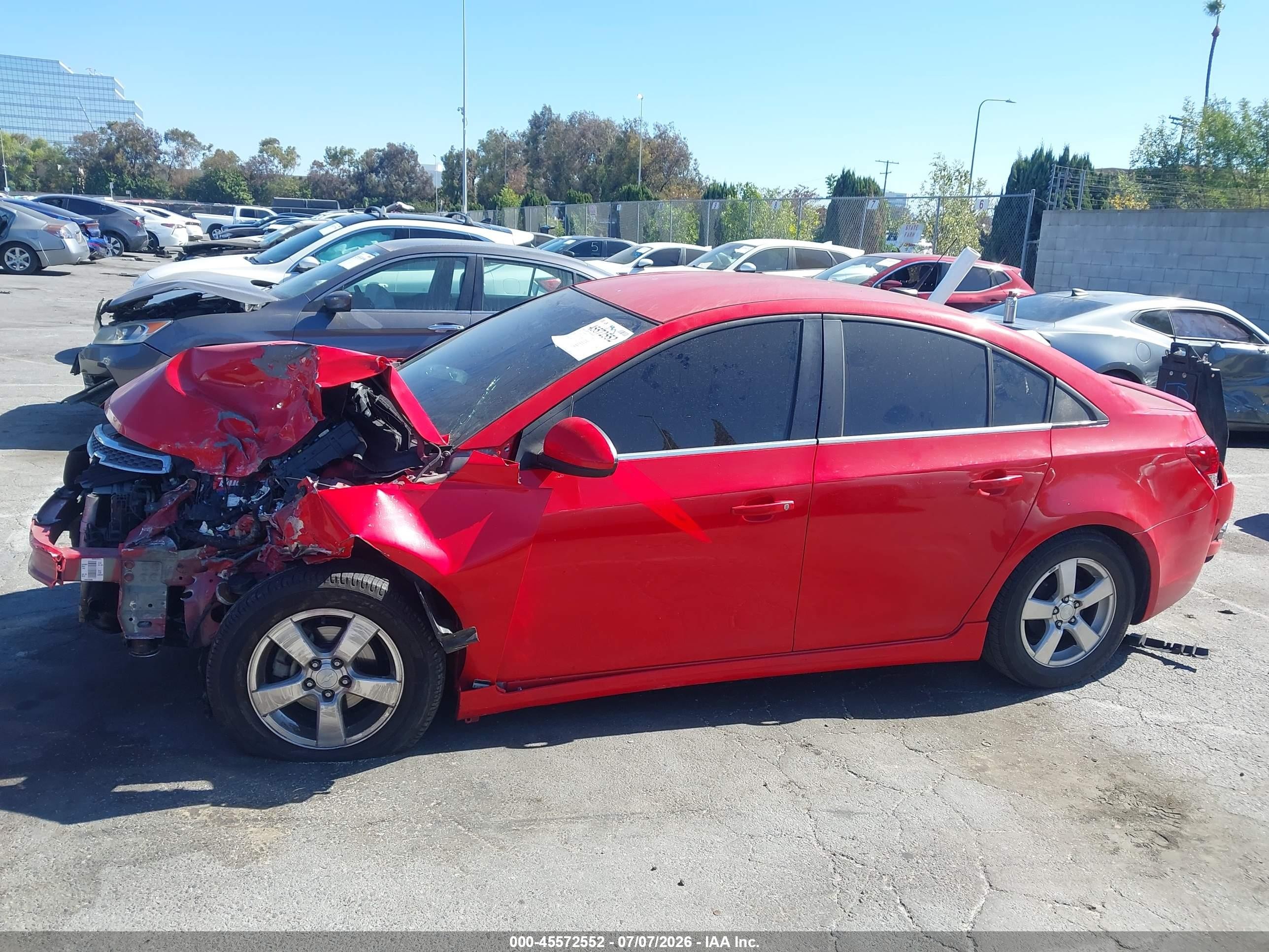 2014 Chevrolet Cruze 1lt Auto Красный vin: 1G1PC5SBXE7255702
