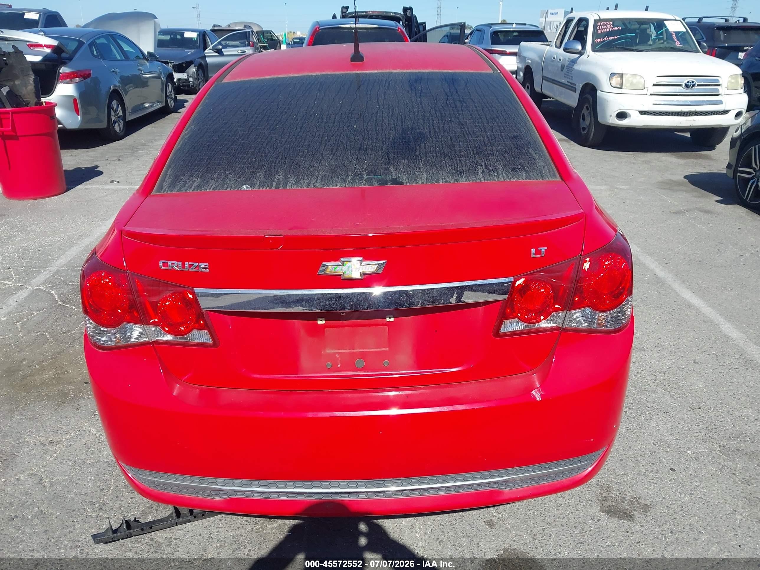 2014 Chevrolet Cruze 1lt Auto Красный vin: 1G1PC5SBXE7255702