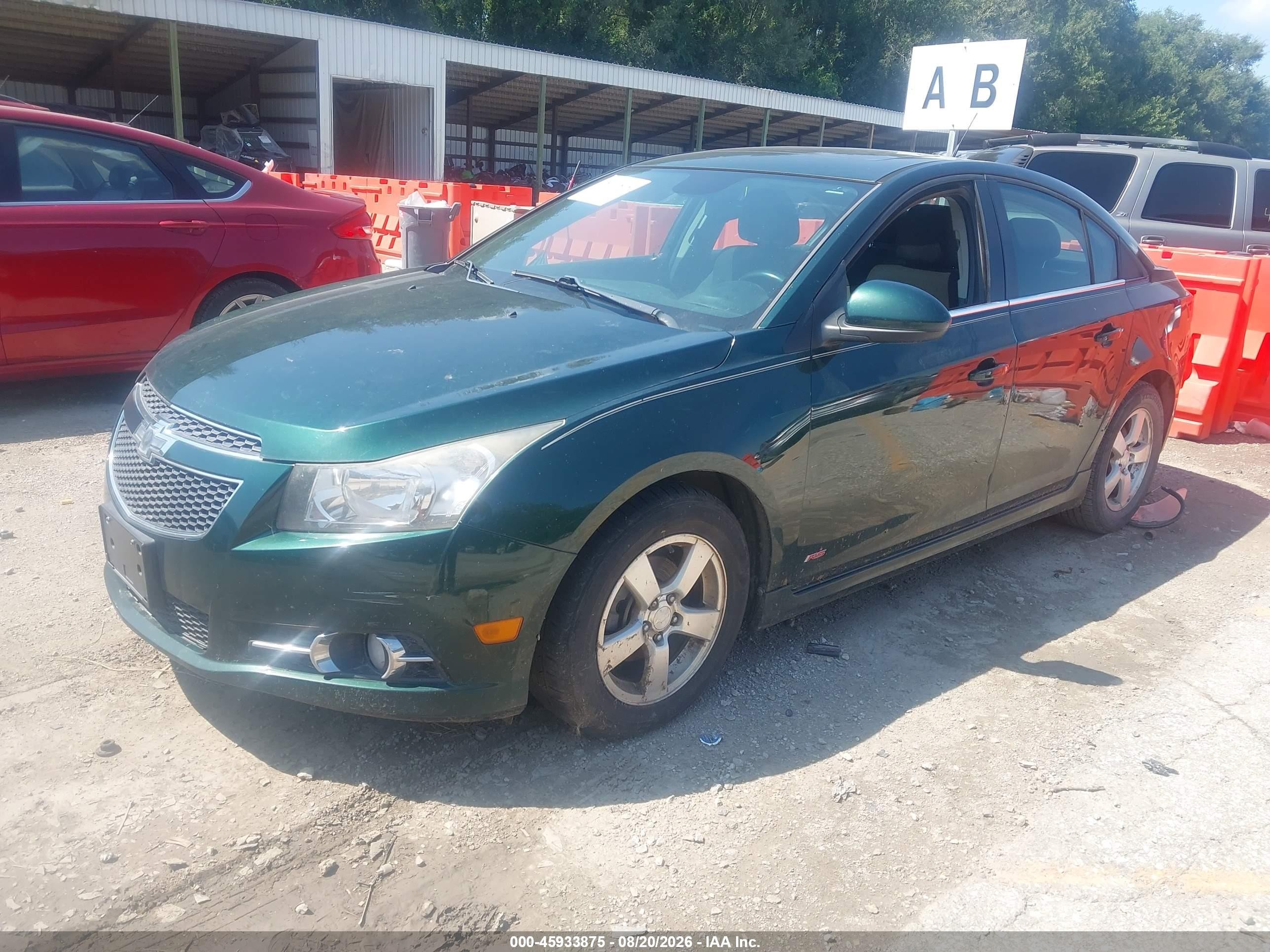 2014 Chevrolet Cruze 1lt Auto Green vin: 1G1PC5SBXE7352642