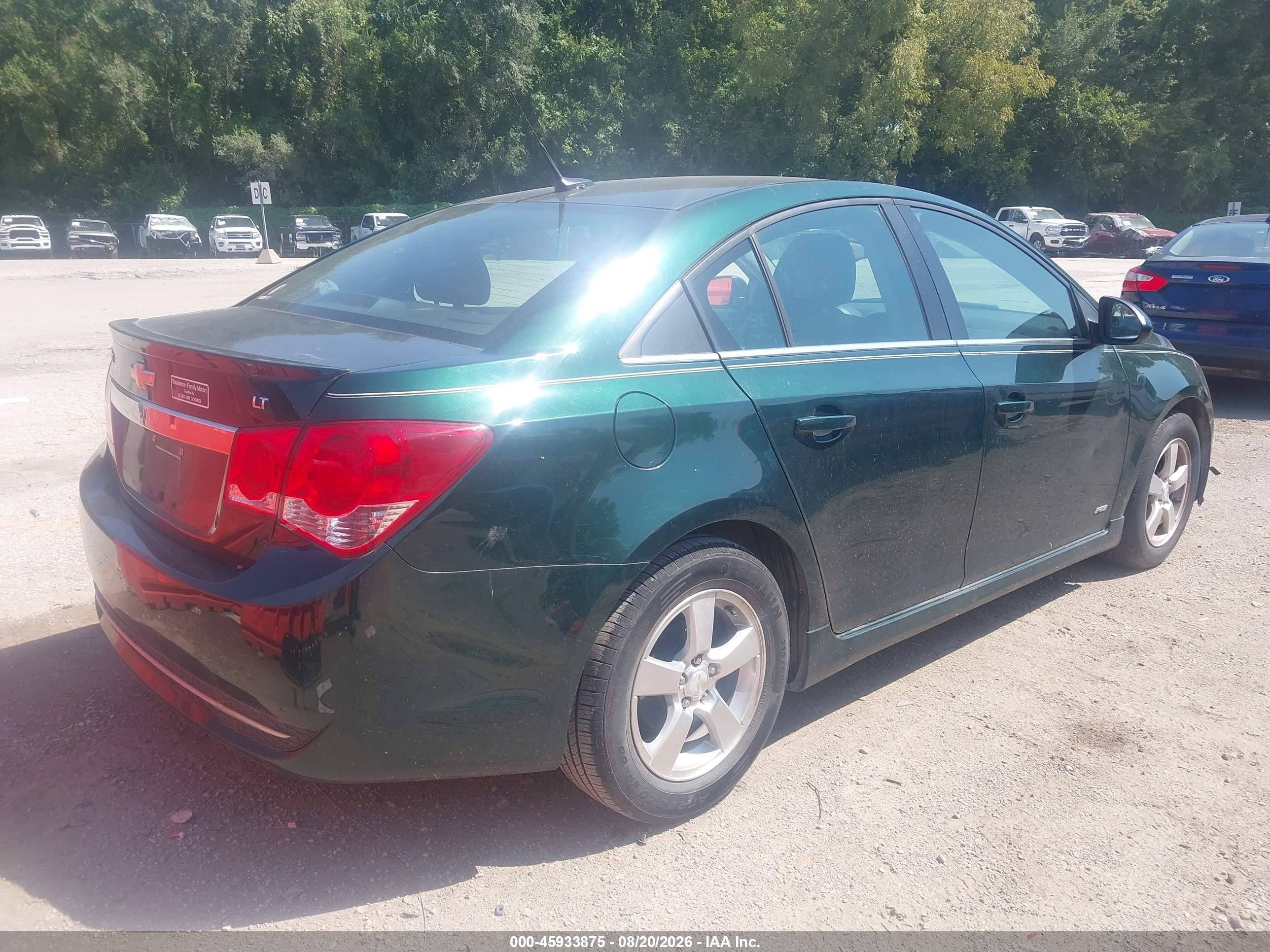 2014 Chevrolet Cruze 1lt Auto Green vin: 1G1PC5SBXE7352642