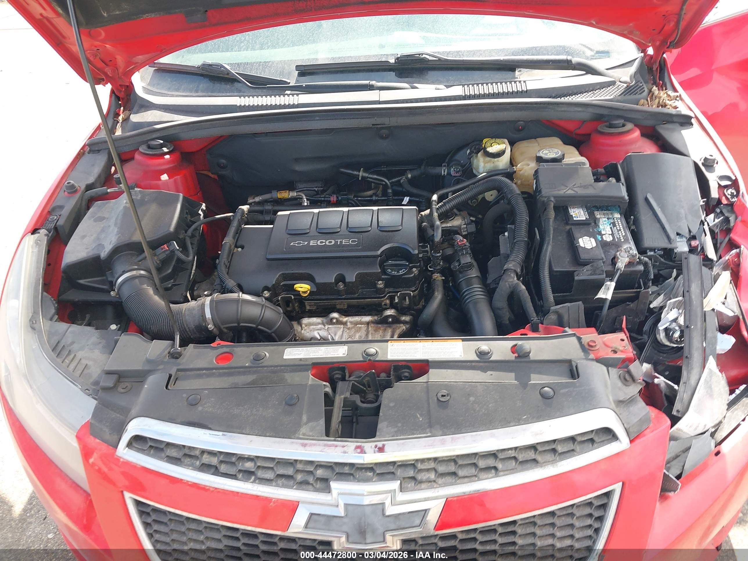 2014 Chevrolet Cruze 1lt Auto Red vin: 1G1PC5SBXE7361227
