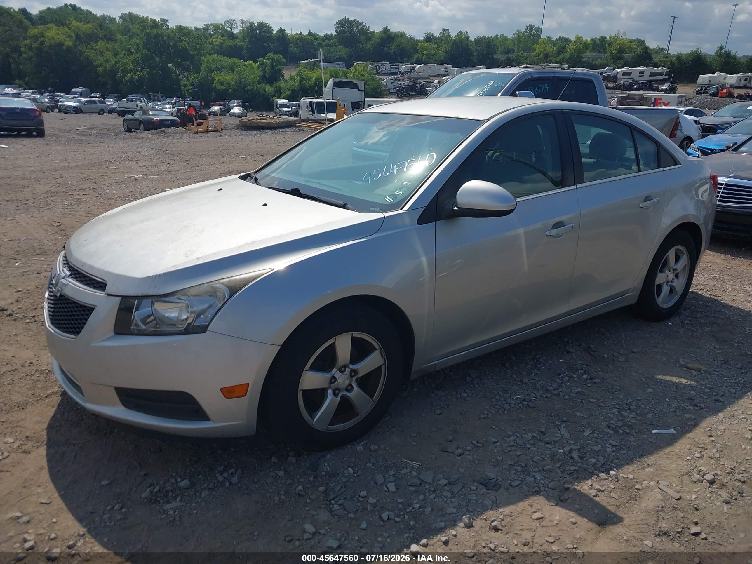2014 Chevrolet Cruze 1lt Auto Silver vin: 1G1PC5SBXE7400348