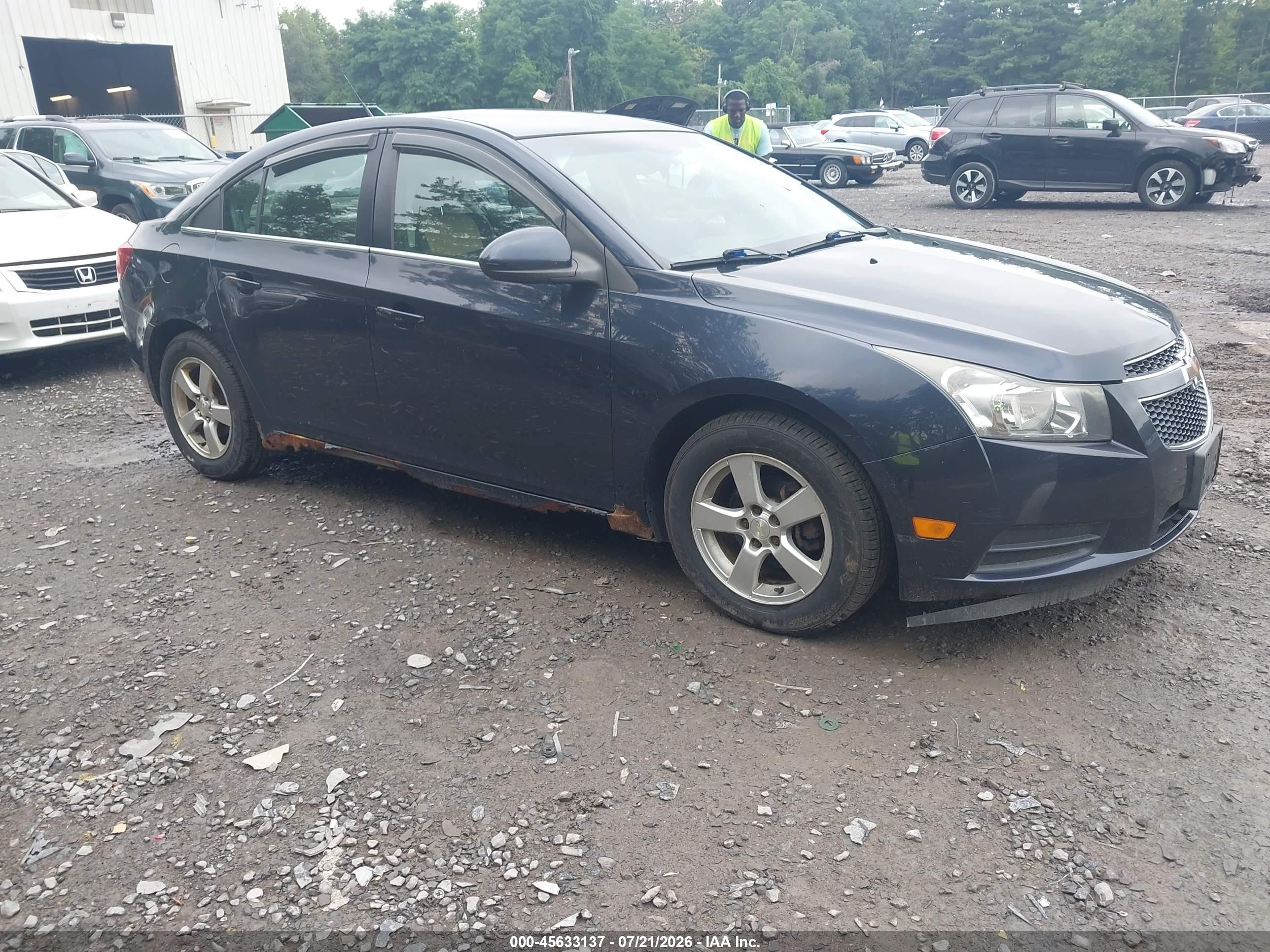 2014 Chevrolet Cruze 1lt Auto Blue vin: 1G1PC5SBXE7479083