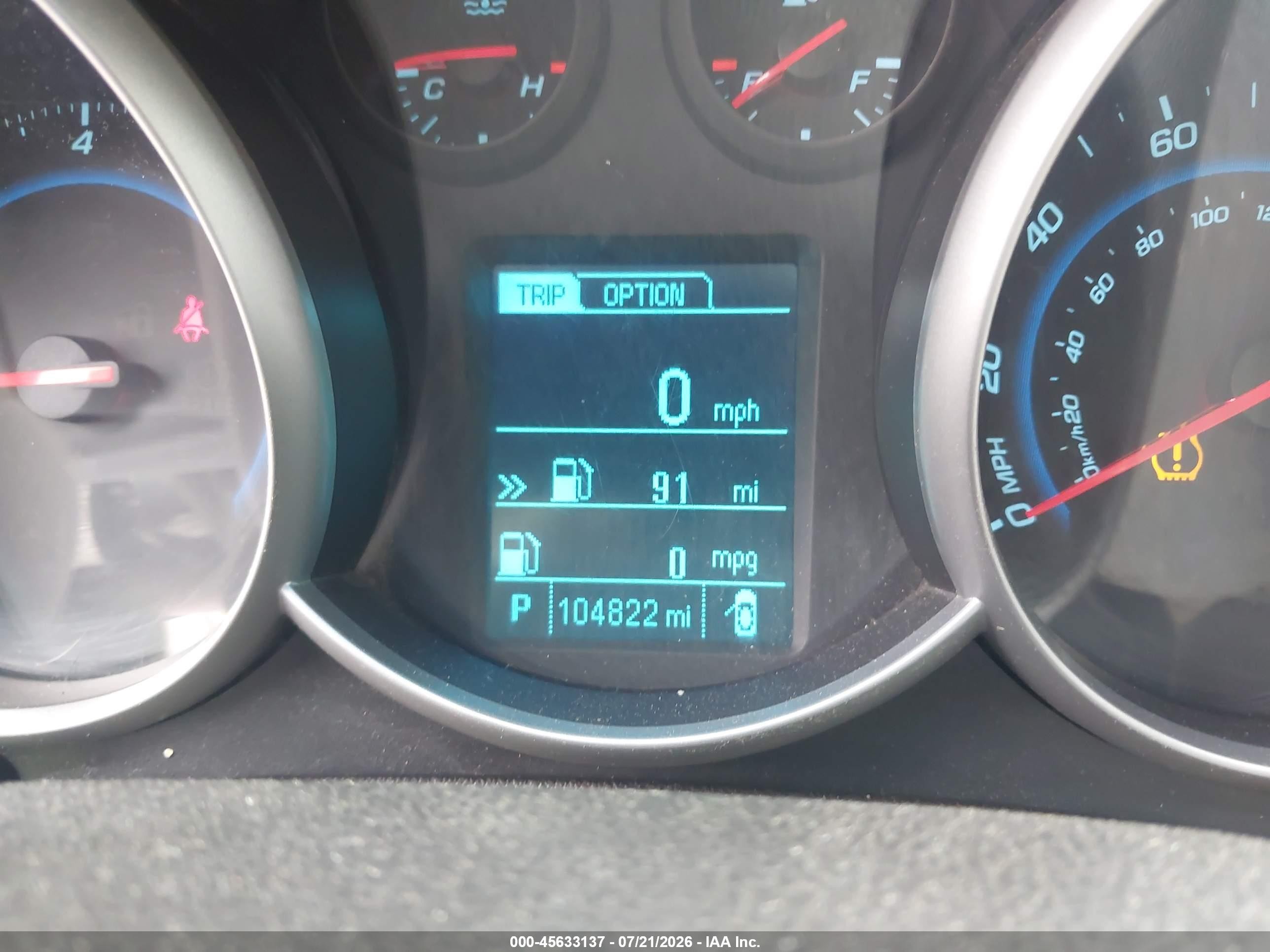 2014 Chevrolet Cruze 1lt Auto Blue vin: 1G1PC5SBXE7479083