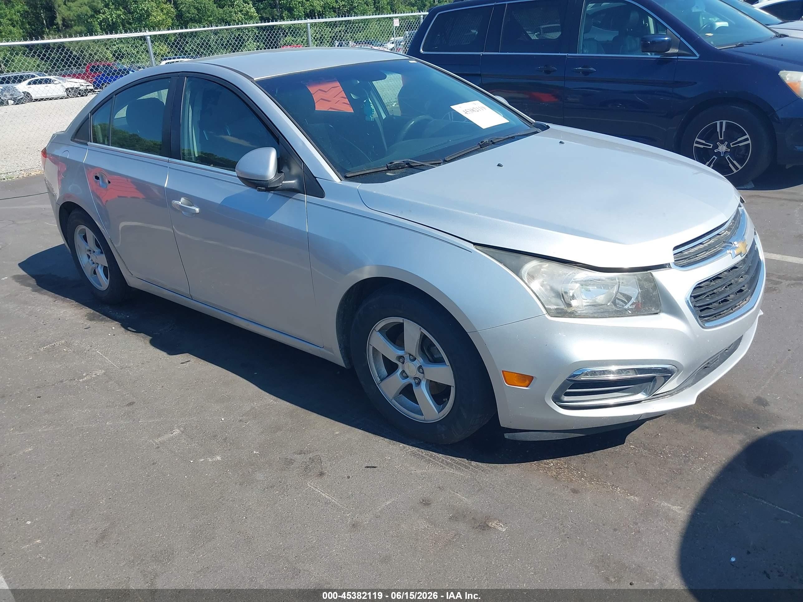 2015 Chevrolet Cruze 1lt Auto Silver vin: 1G1PC5SBXF7109012