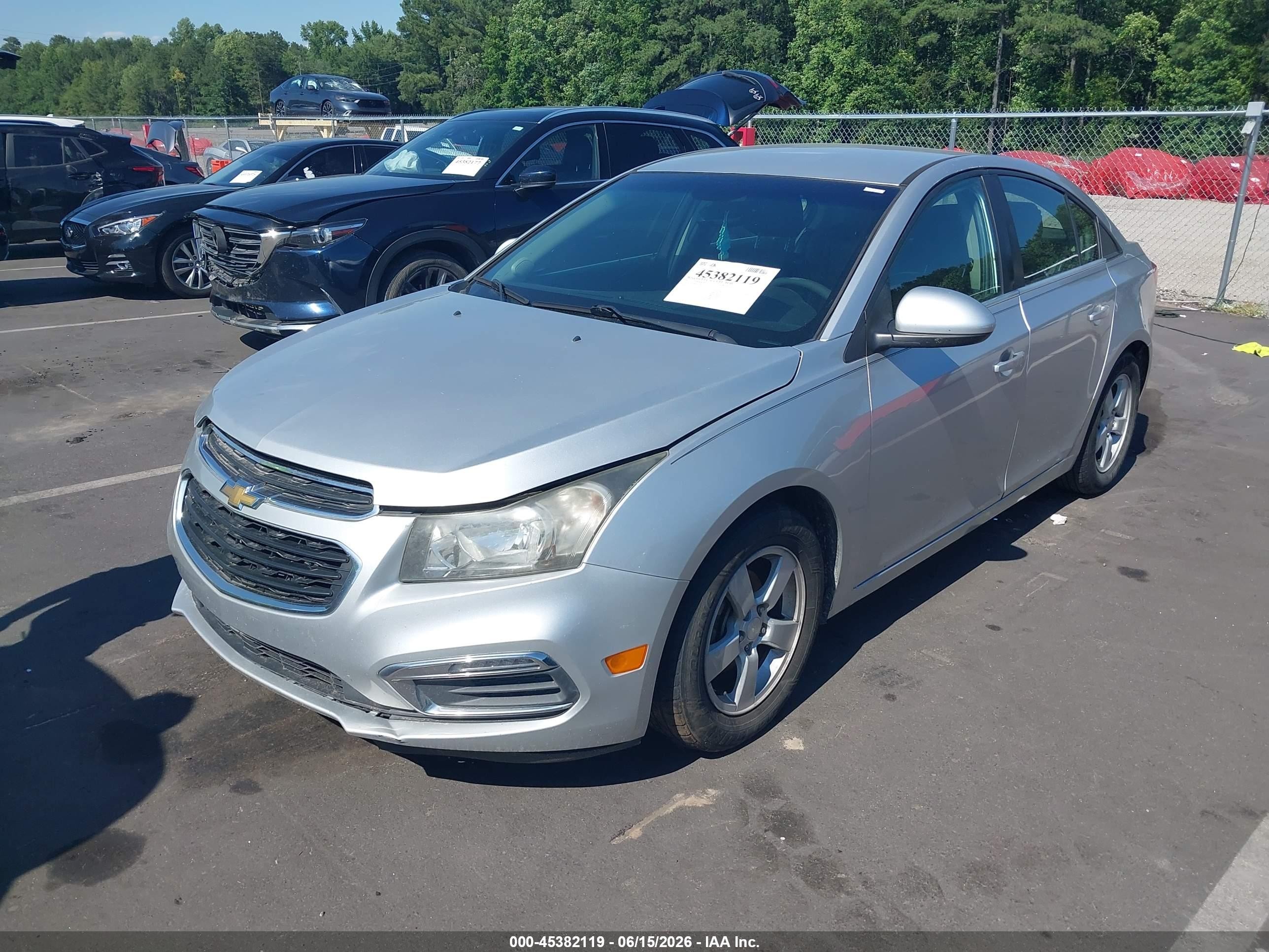 2015 Chevrolet Cruze 1lt Auto Silver vin: 1G1PC5SBXF7109012