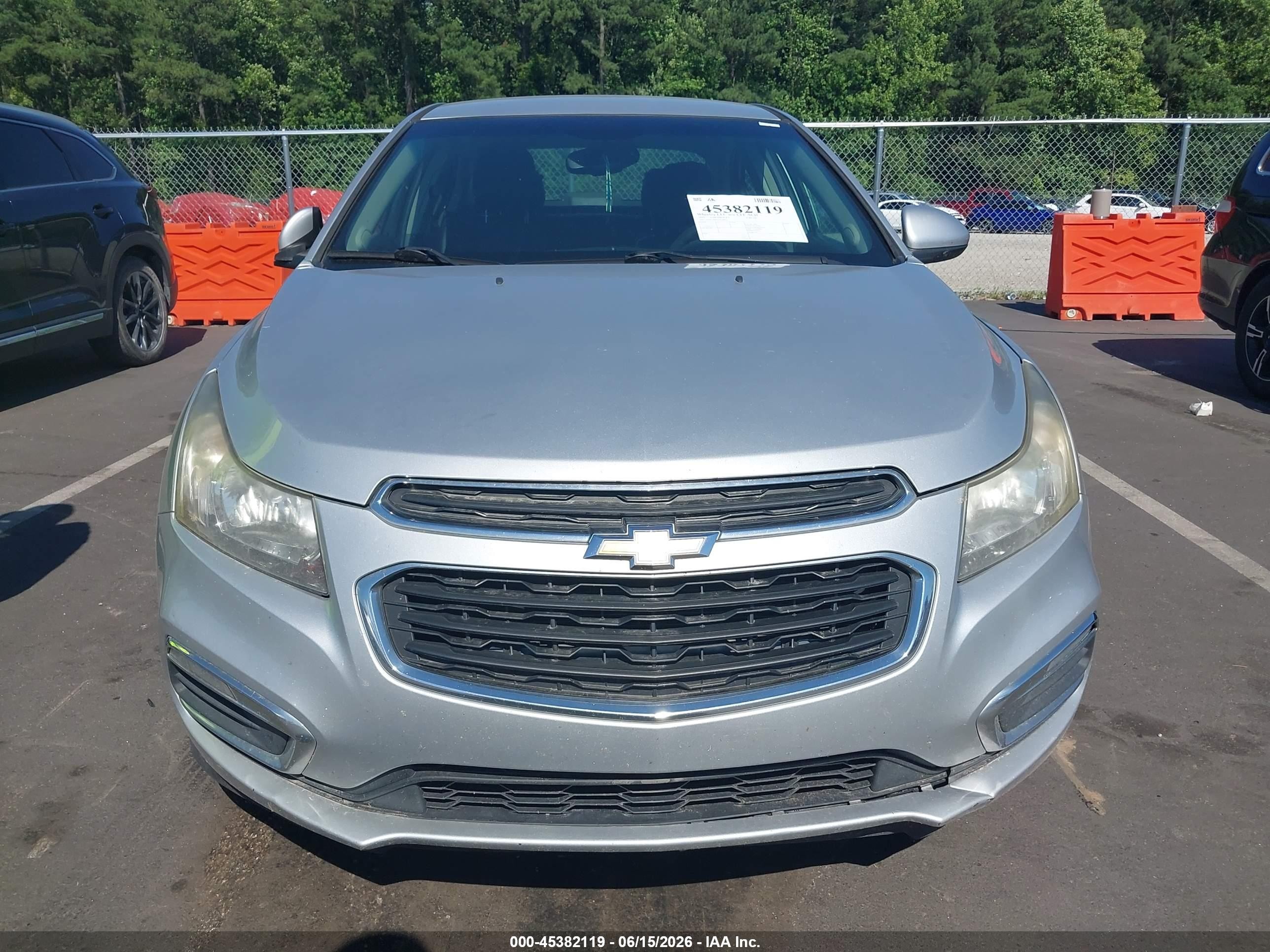 2015 Chevrolet Cruze 1lt Auto Silver vin: 1G1PC5SBXF7109012