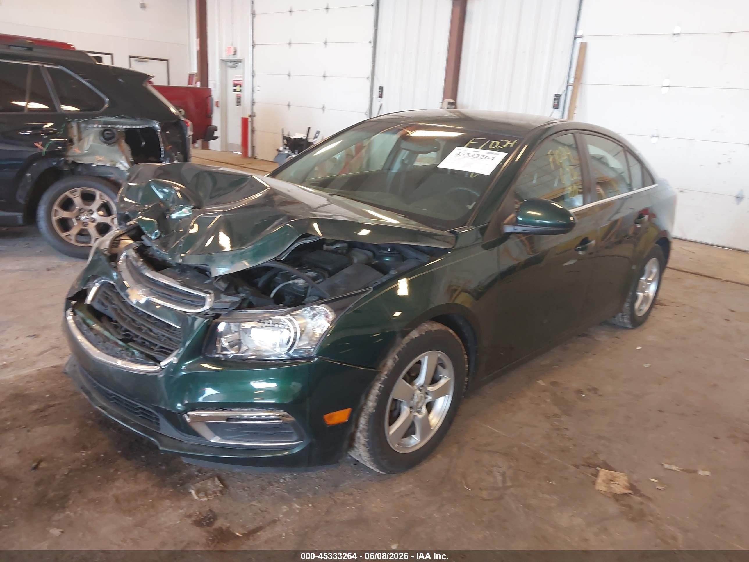 2015 Chevrolet Cruze 1lt Auto Green vin: 1G1PC5SBXF7164530