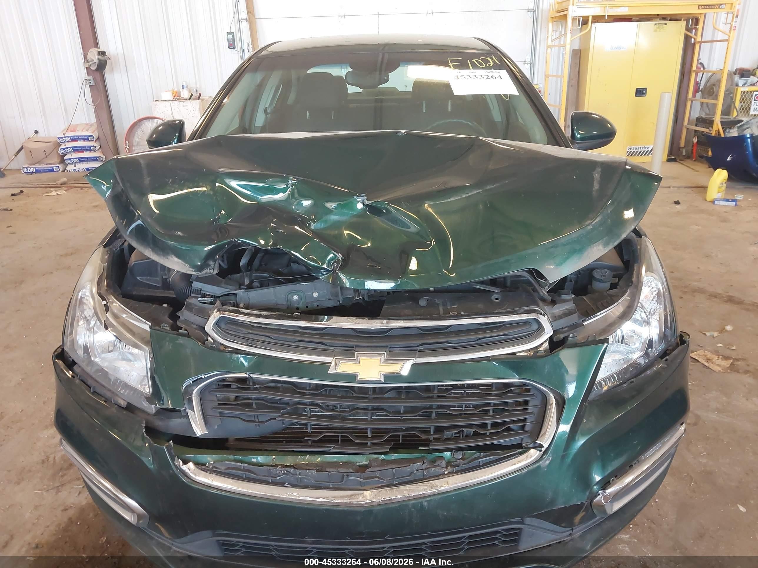 2015 Chevrolet Cruze 1lt Auto Green vin: 1G1PC5SBXF7164530