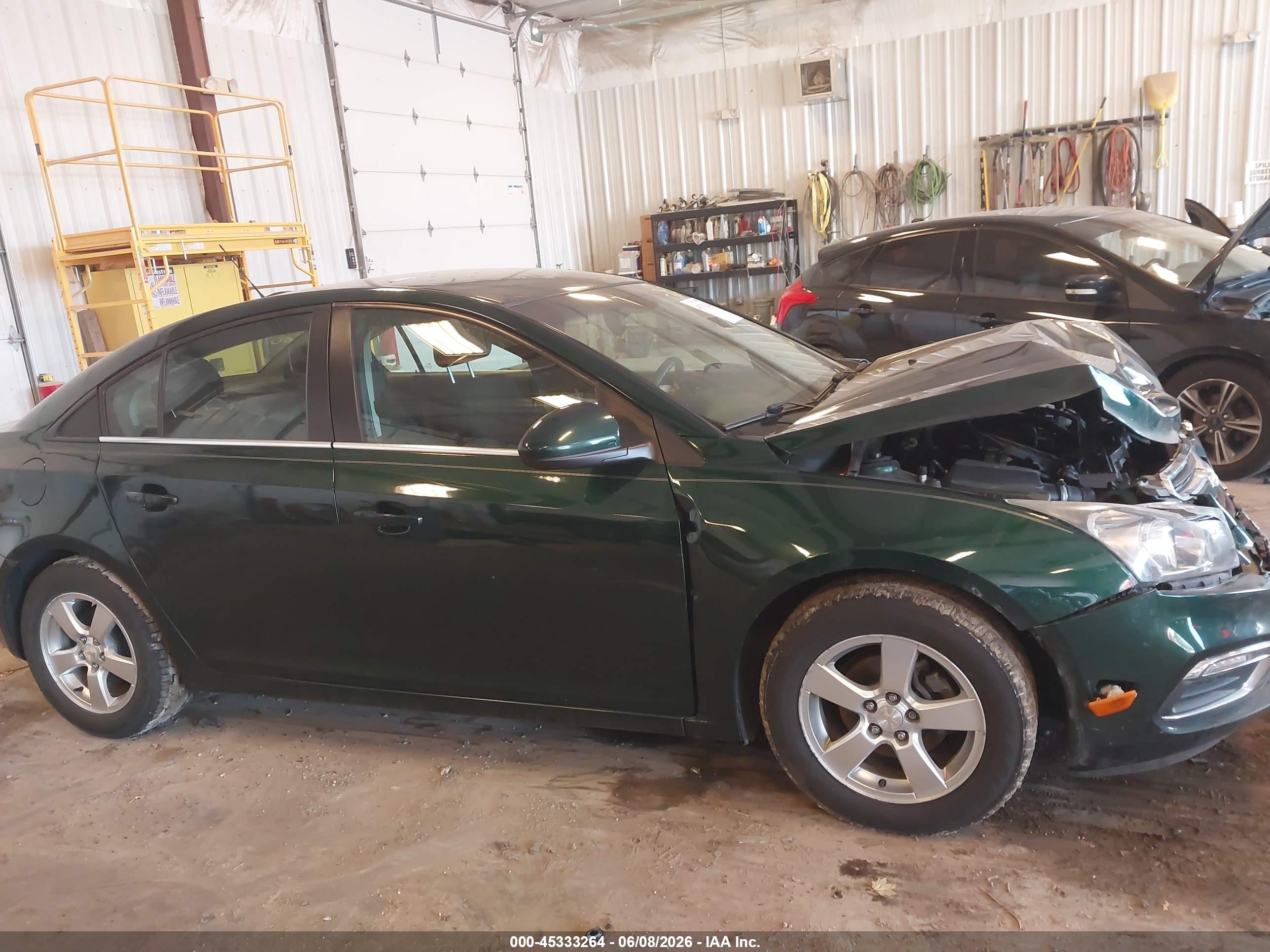 2015 Chevrolet Cruze 1lt Auto Green vin: 1G1PC5SBXF7164530