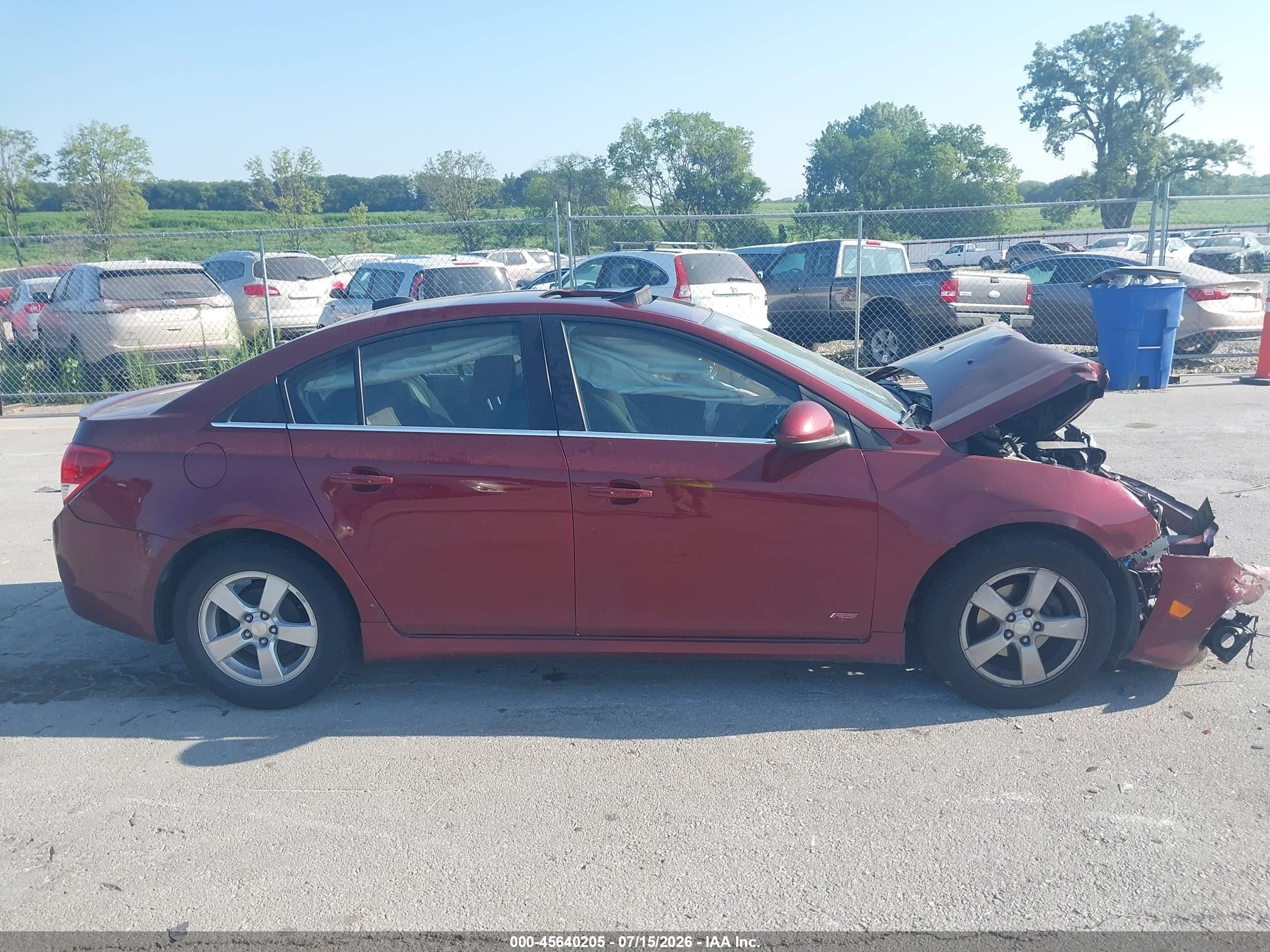 2015 Chevrolet Cruze 1lt Auto Red vin: 1G1PC5SBXF7166083