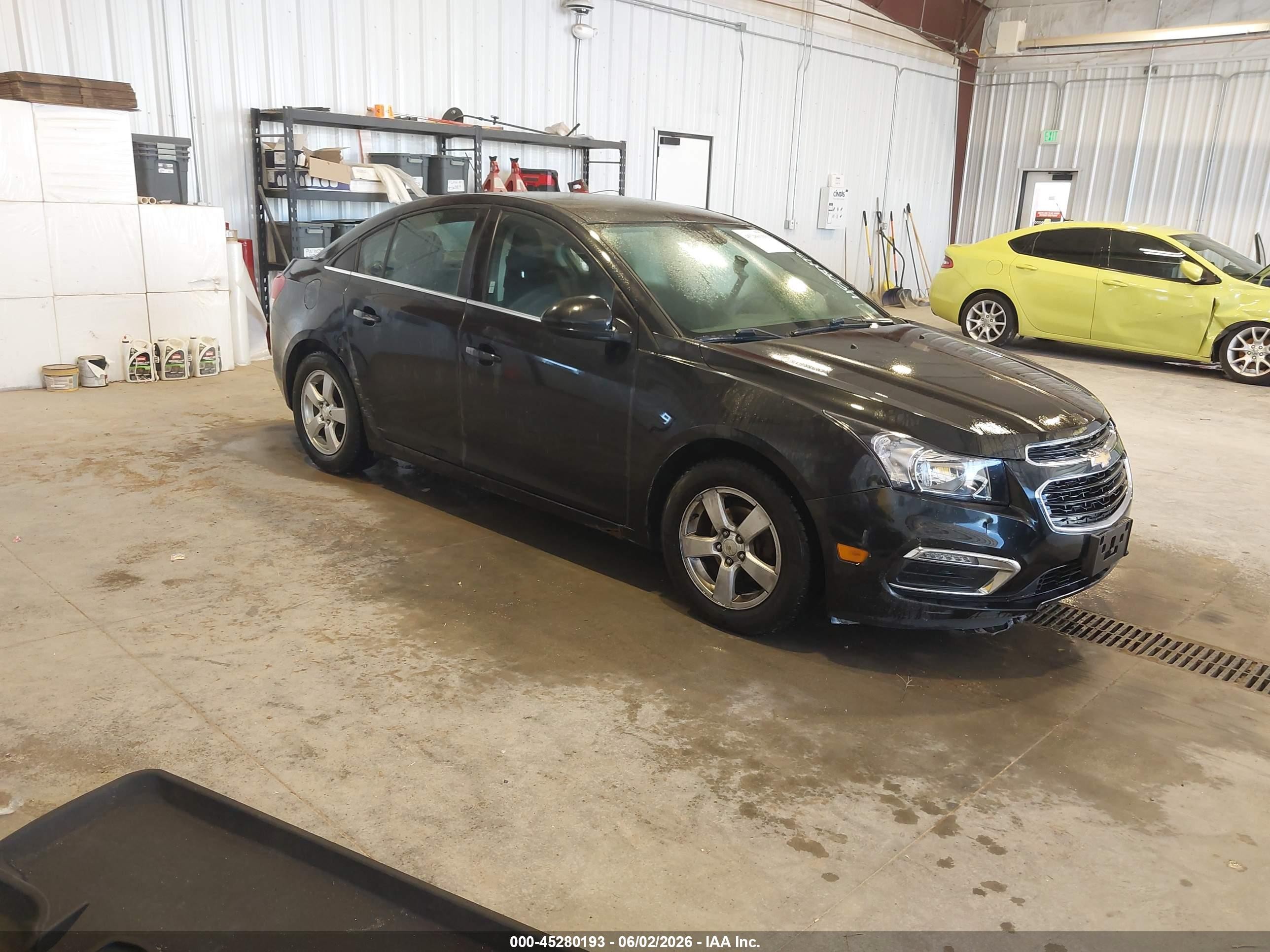 2015 Chevrolet Cruze 1lt Auto Black vin: 1G1PC5SBXF7192327