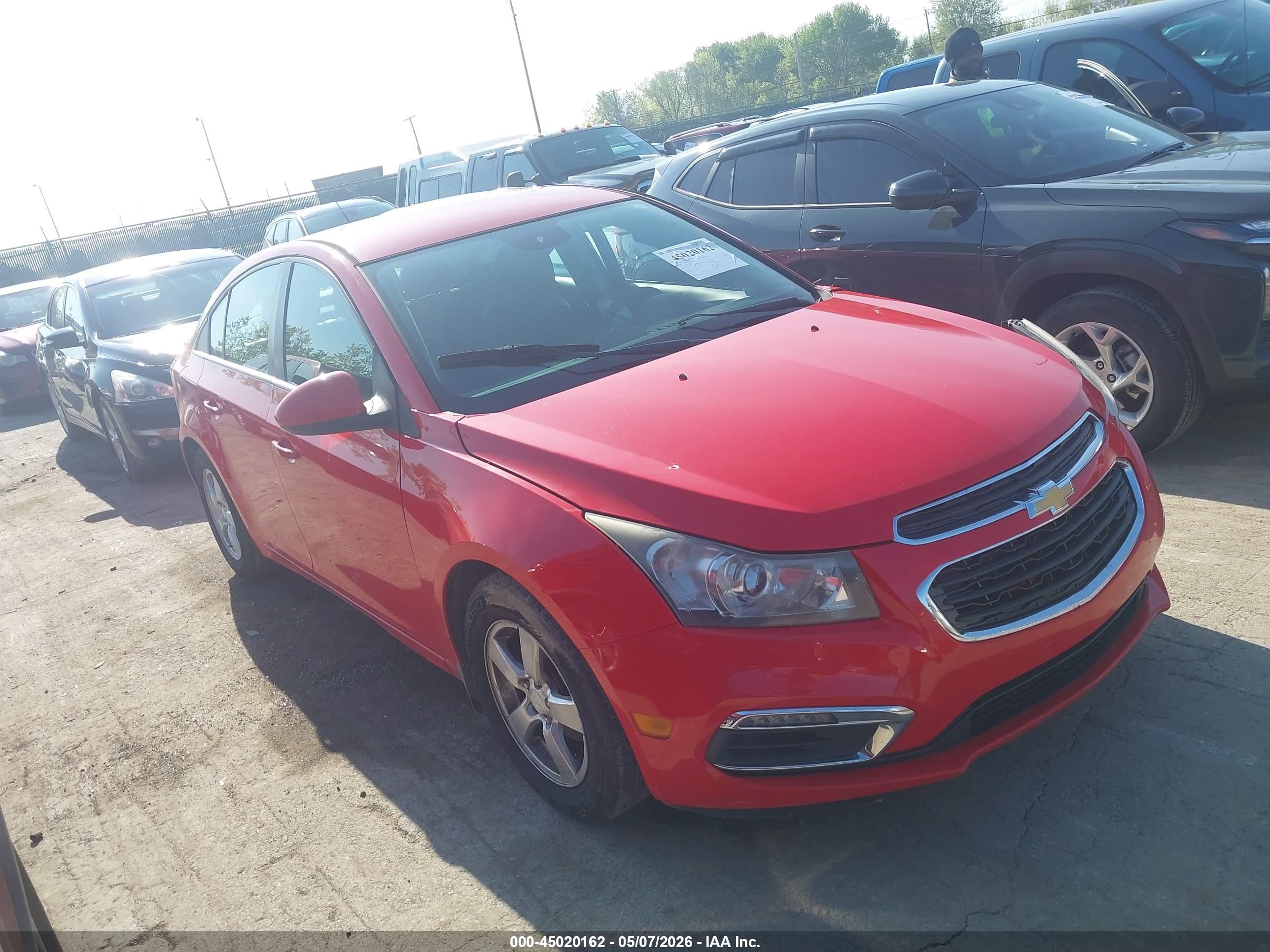 2015 Chevrolet Cruze 1lt Auto Red vin: 1G1PC5SBXF7197723