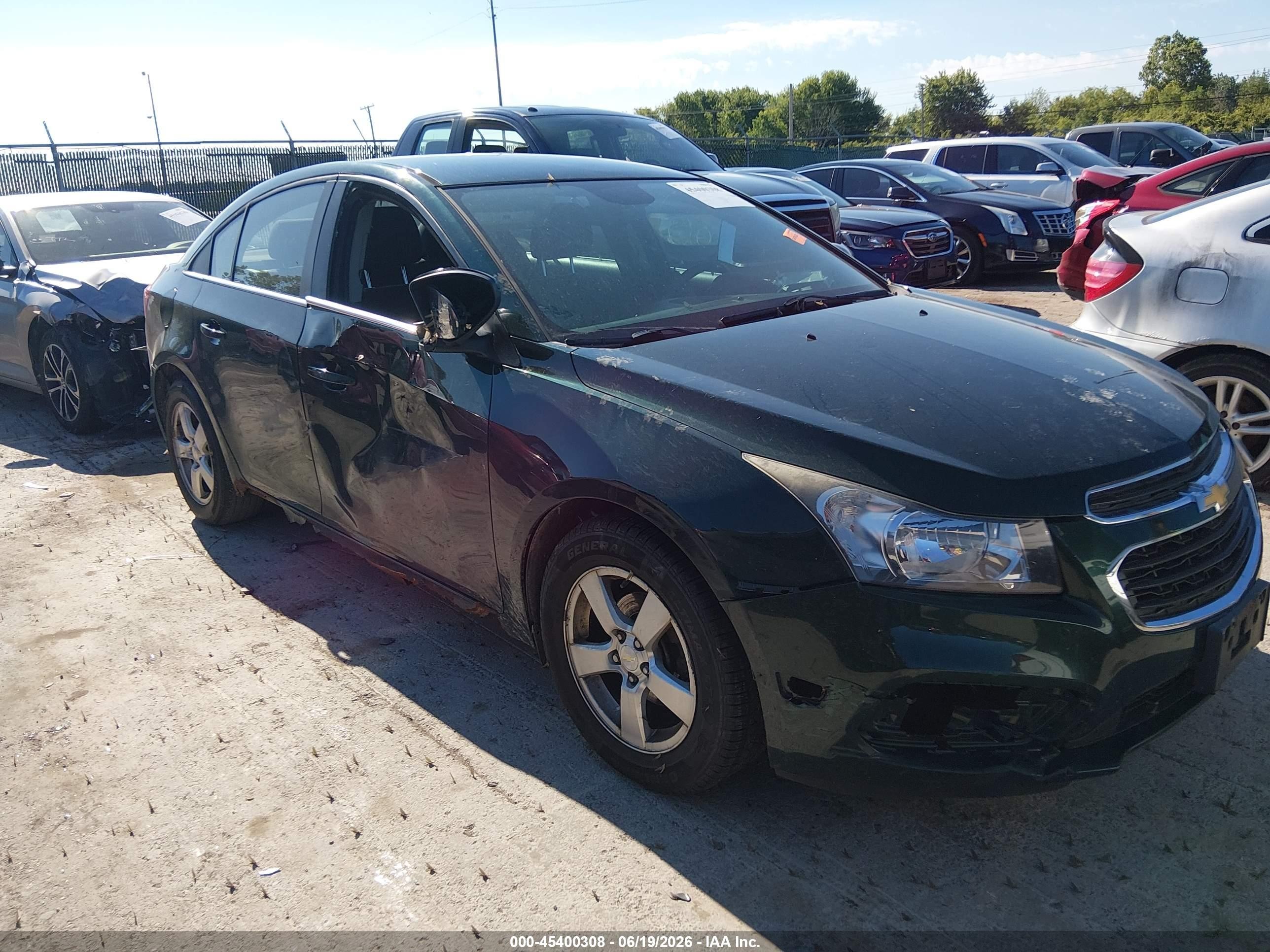 2015 Chevrolet Cruze 1lt Auto Green vin: 1G1PC5SBXF7250632