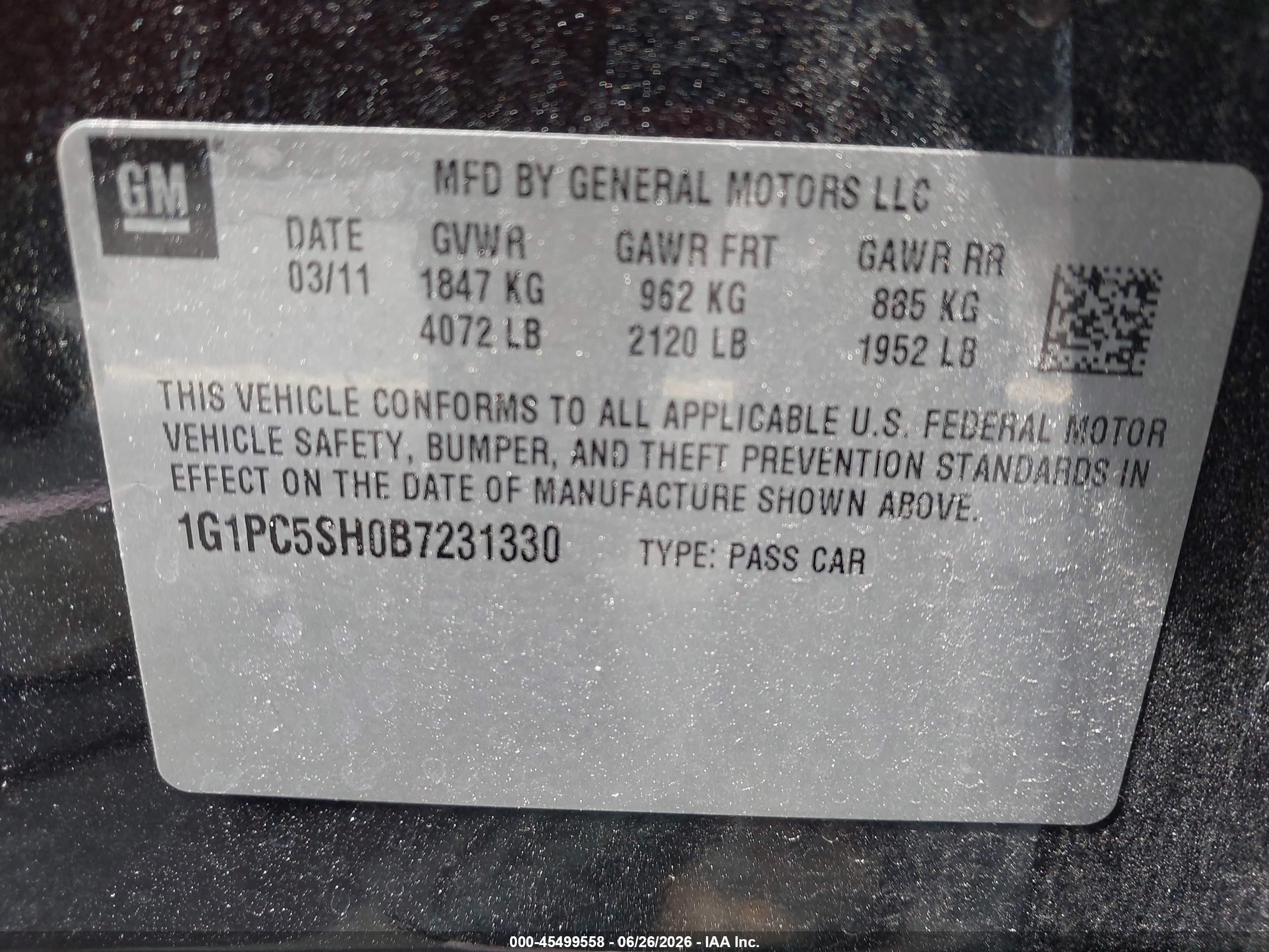 2011 Chevrolet Cruze Ls Black vin: 1G1PC5SH0B7231330