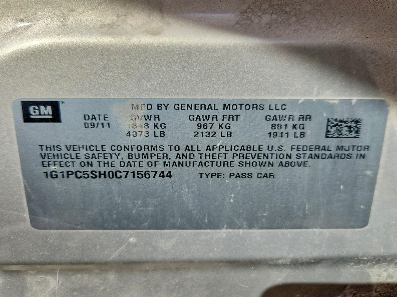 2012 Chevrolet Cruze Ls Tan vin: 1G1PC5SH0C7156744
