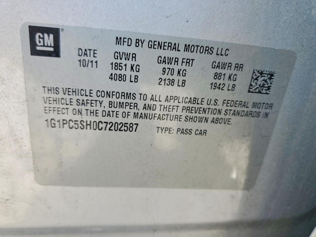 2012 Chevrolet Cruze Ls Silver vin: 1G1PC5SH0C7202587