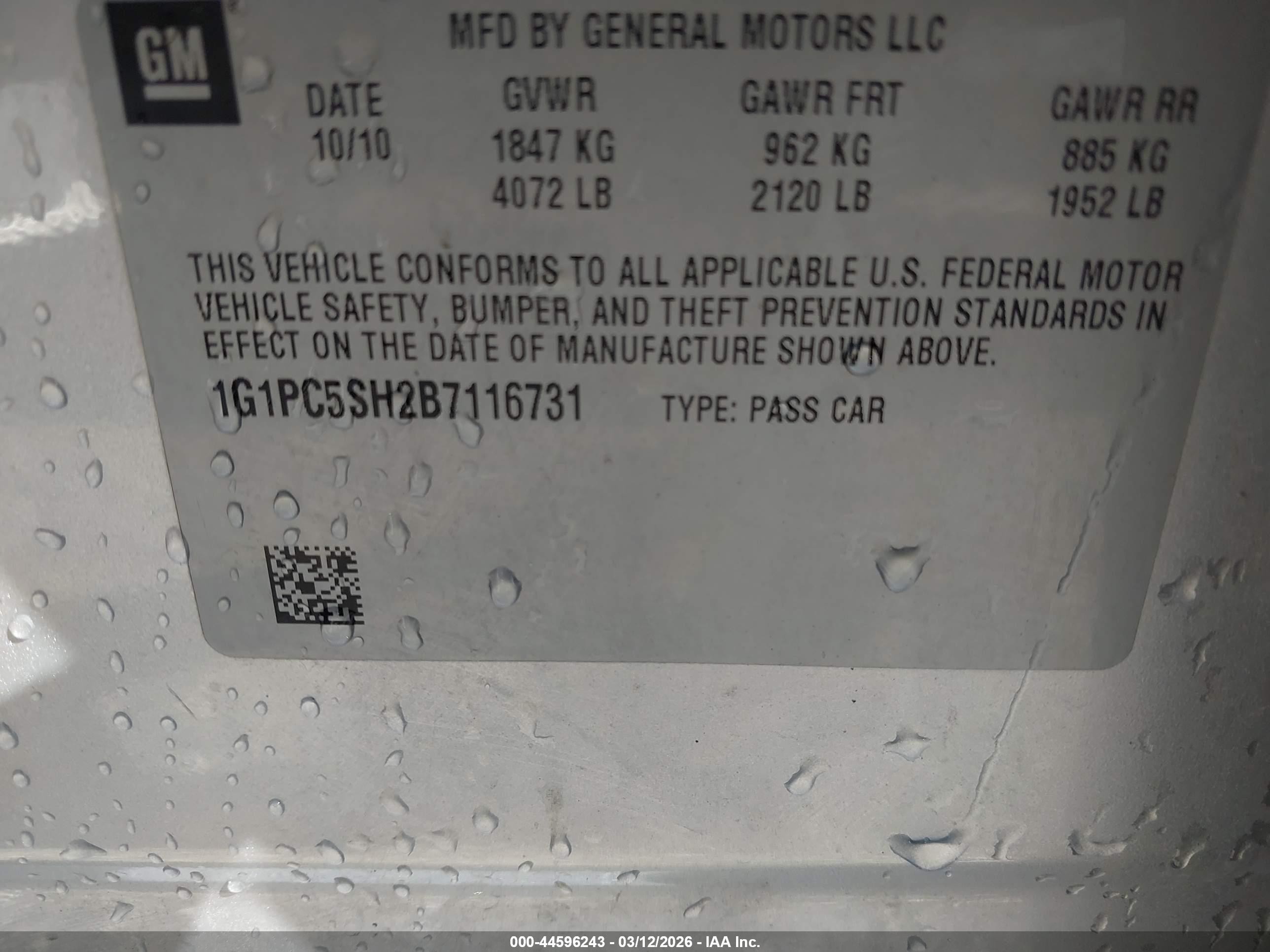 2011 Chevrolet Cruze Ls Silver vin: 1G1PC5SH2B7116731