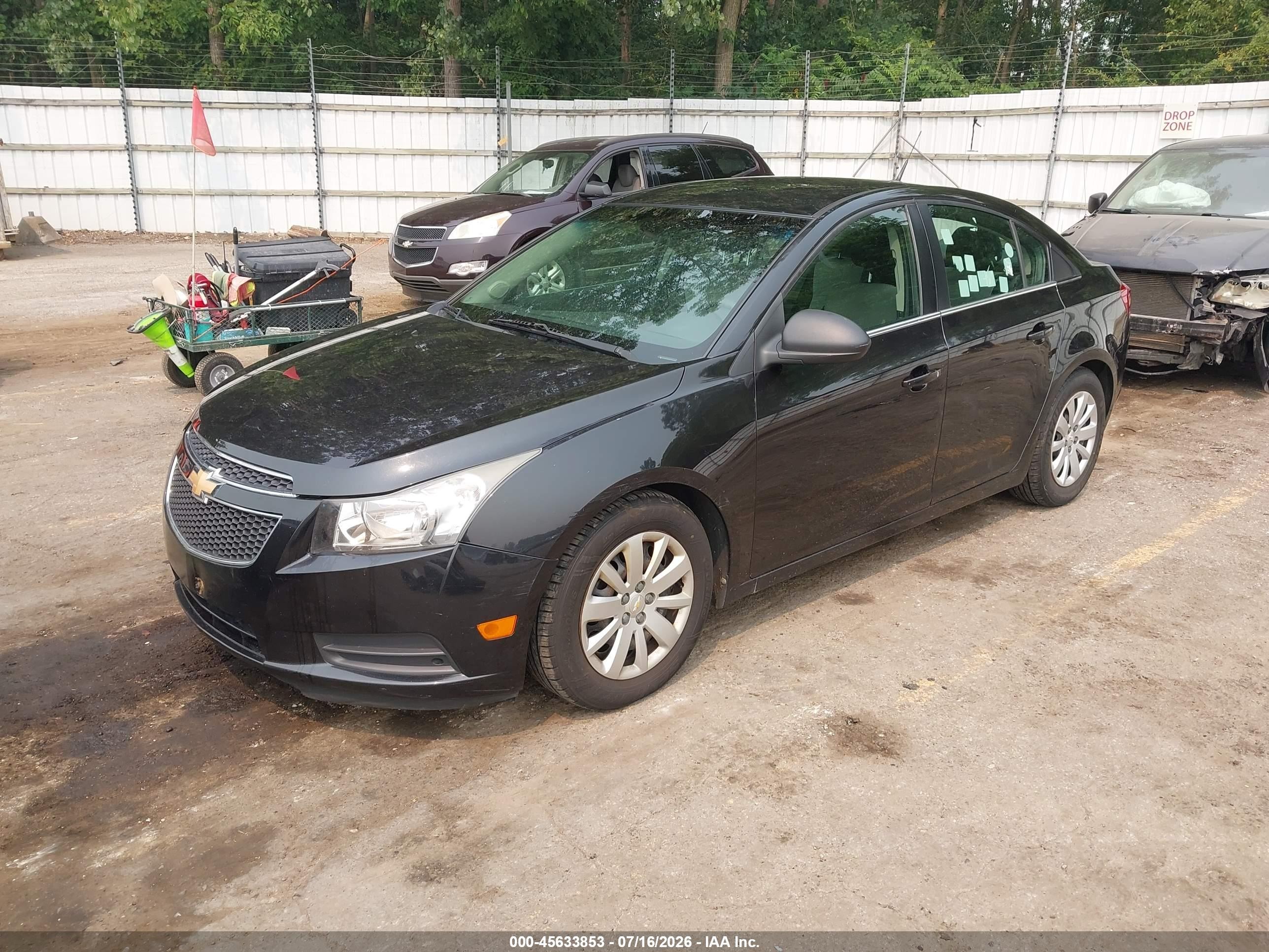 2011 Chevrolet Cruze Ls Black vin: 1G1PC5SH2B7234164