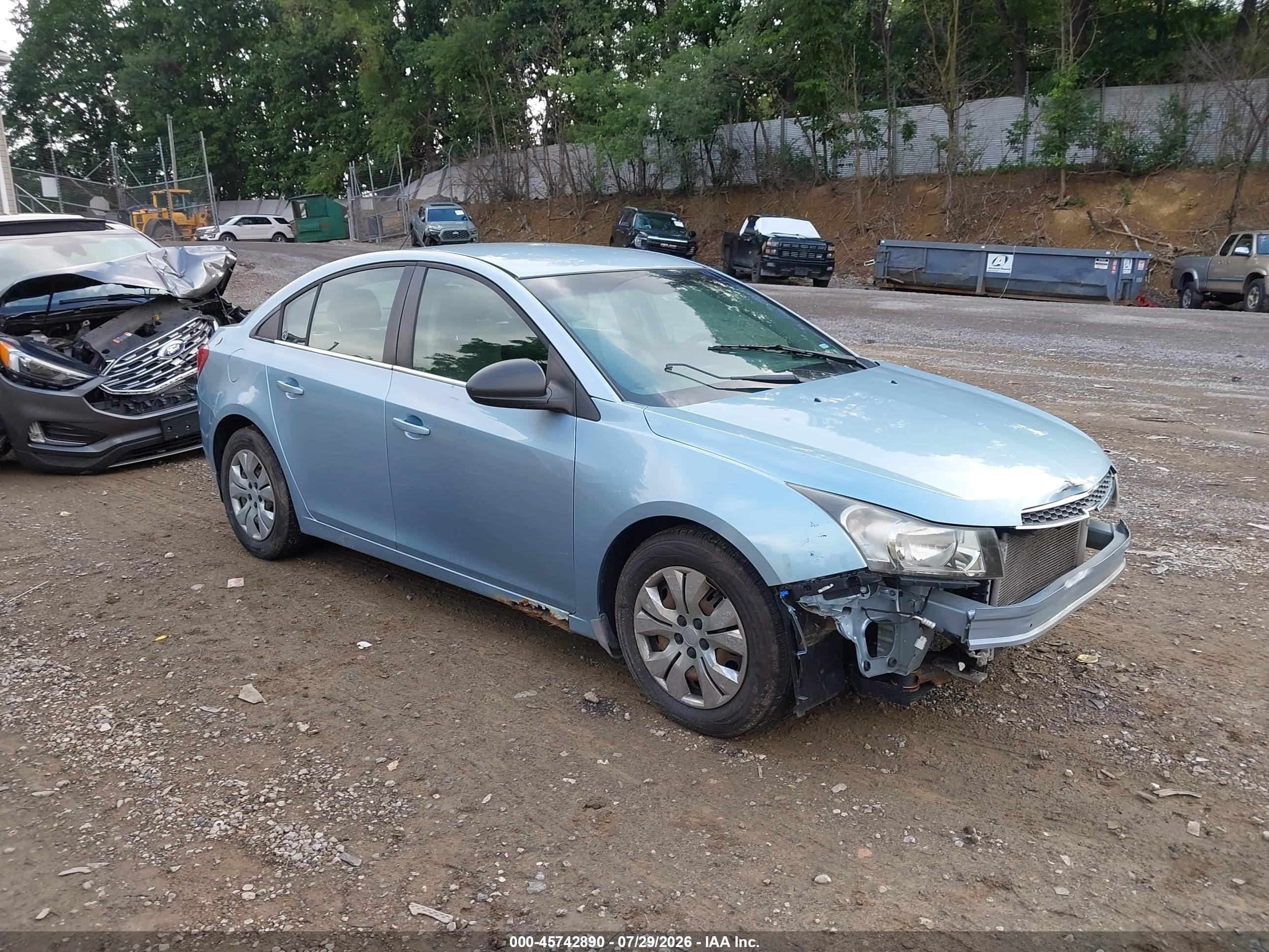 2012 Chevrolet Cruze Ls Blue vin: 1G1PC5SH2C7314792