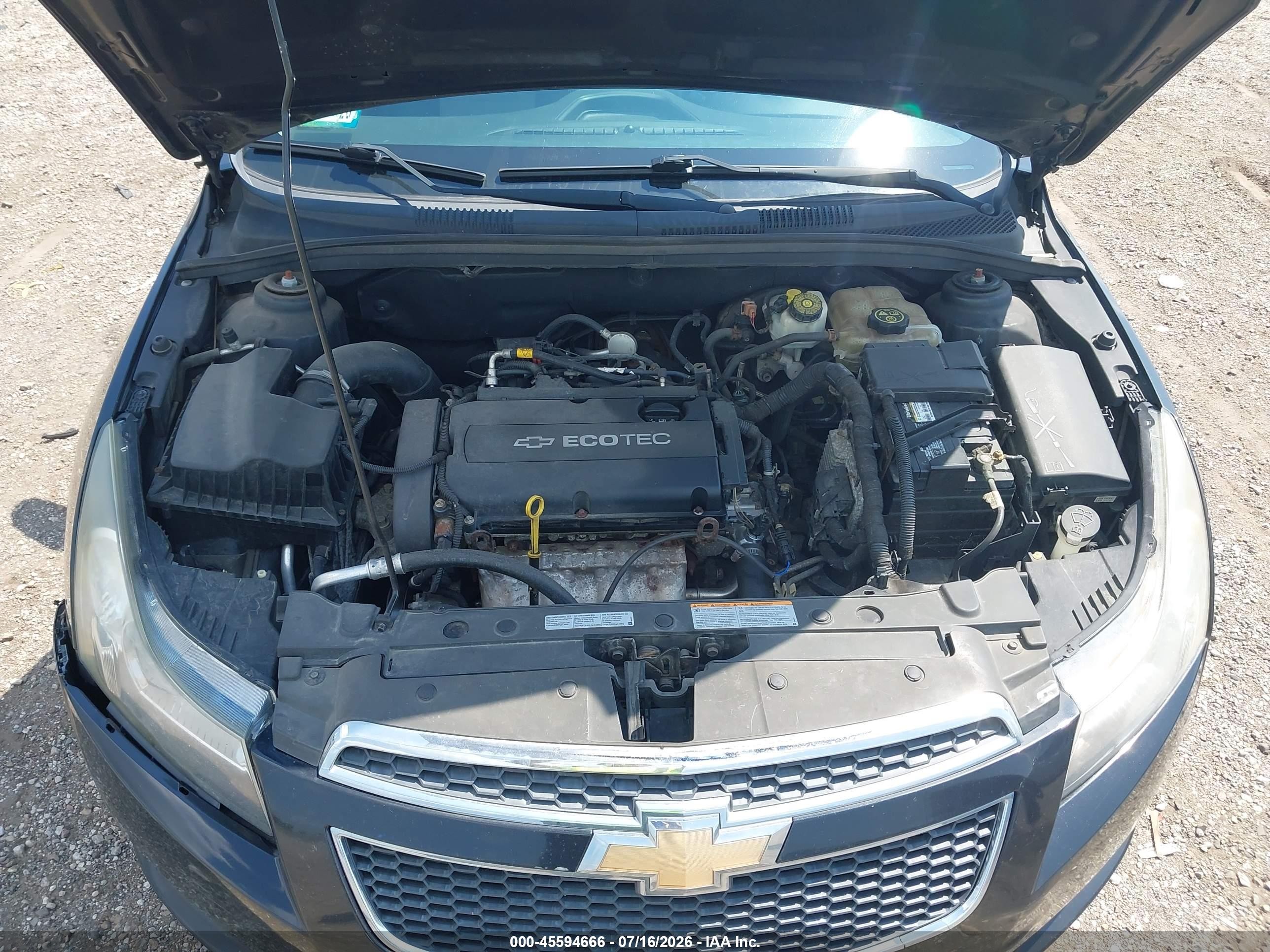 2012 Chevrolet Cruze Ls Black vin: 1G1PC5SH2C7377648