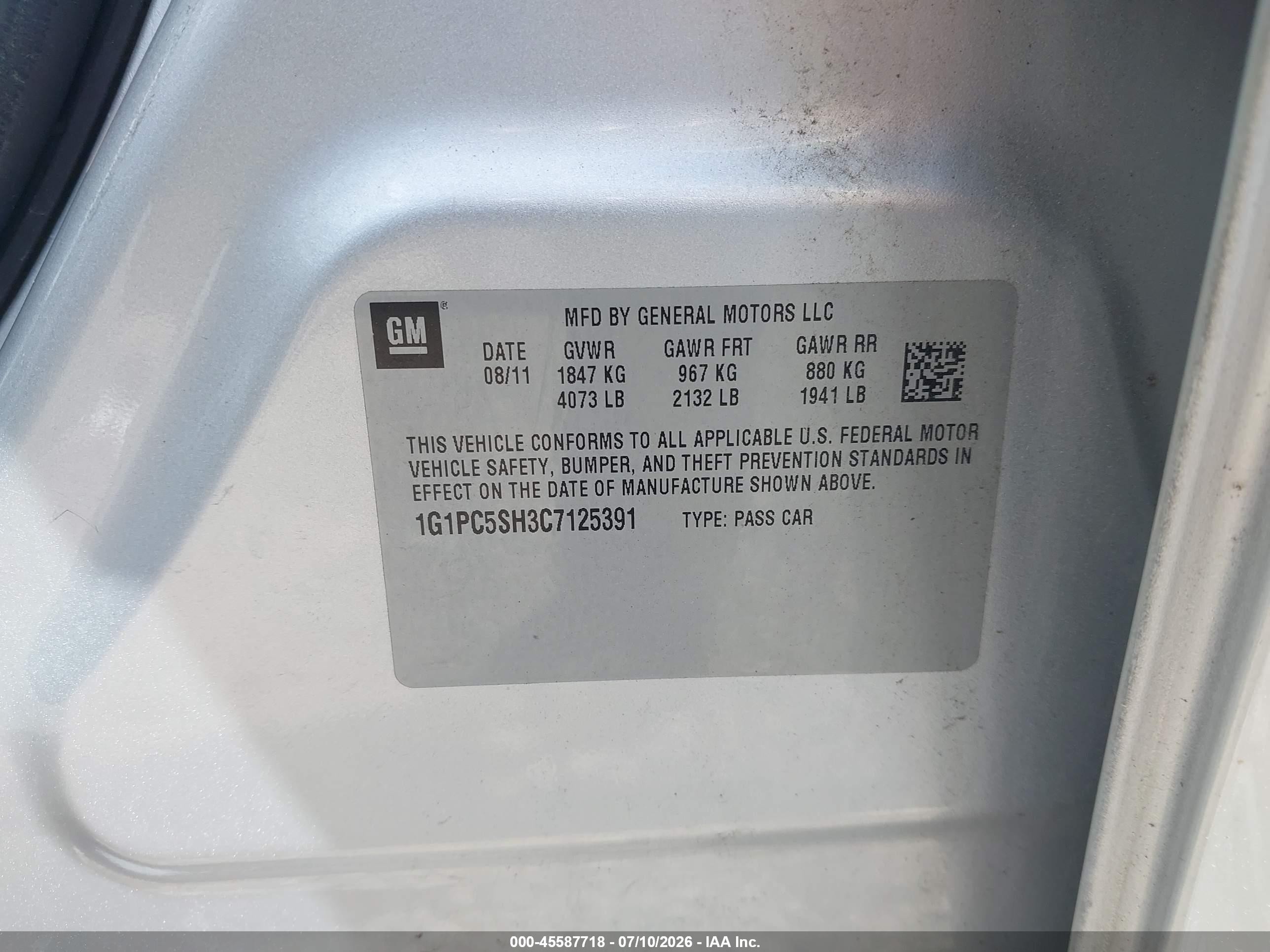 2012 Chevrolet Cruze Ls Silver vin: 1G1PC5SH3C7125391