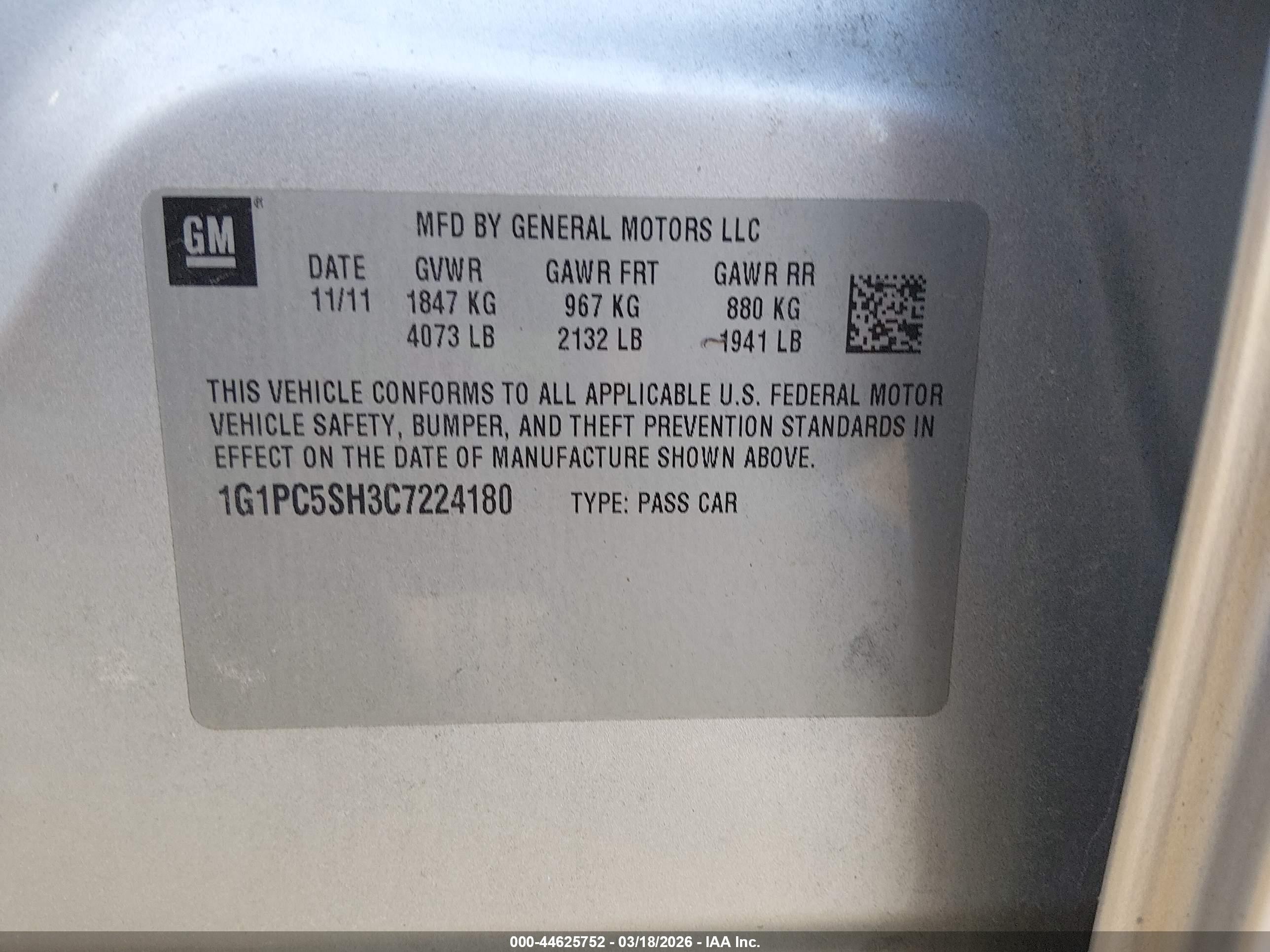 2012 Chevrolet Cruze Ls Silver vin: 1G1PC5SH3C7224180