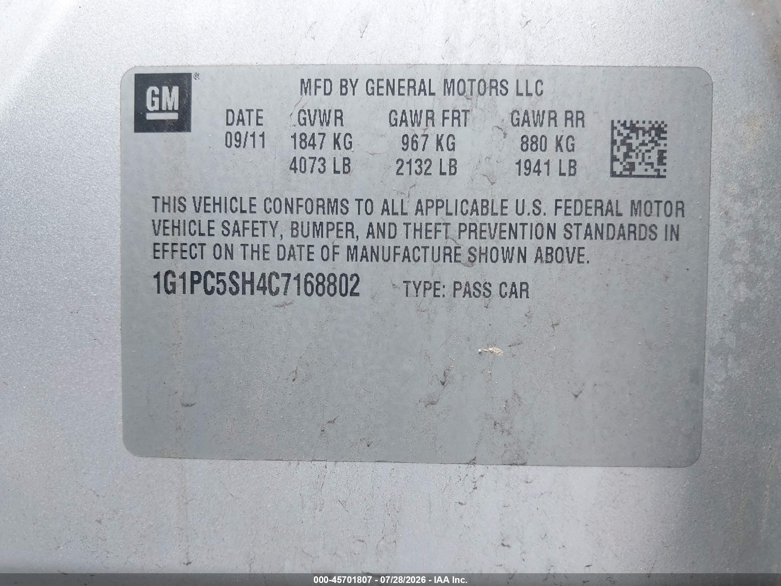 2012 Chevrolet Cruze Ls Silver vin: 1G1PC5SH4C7168802