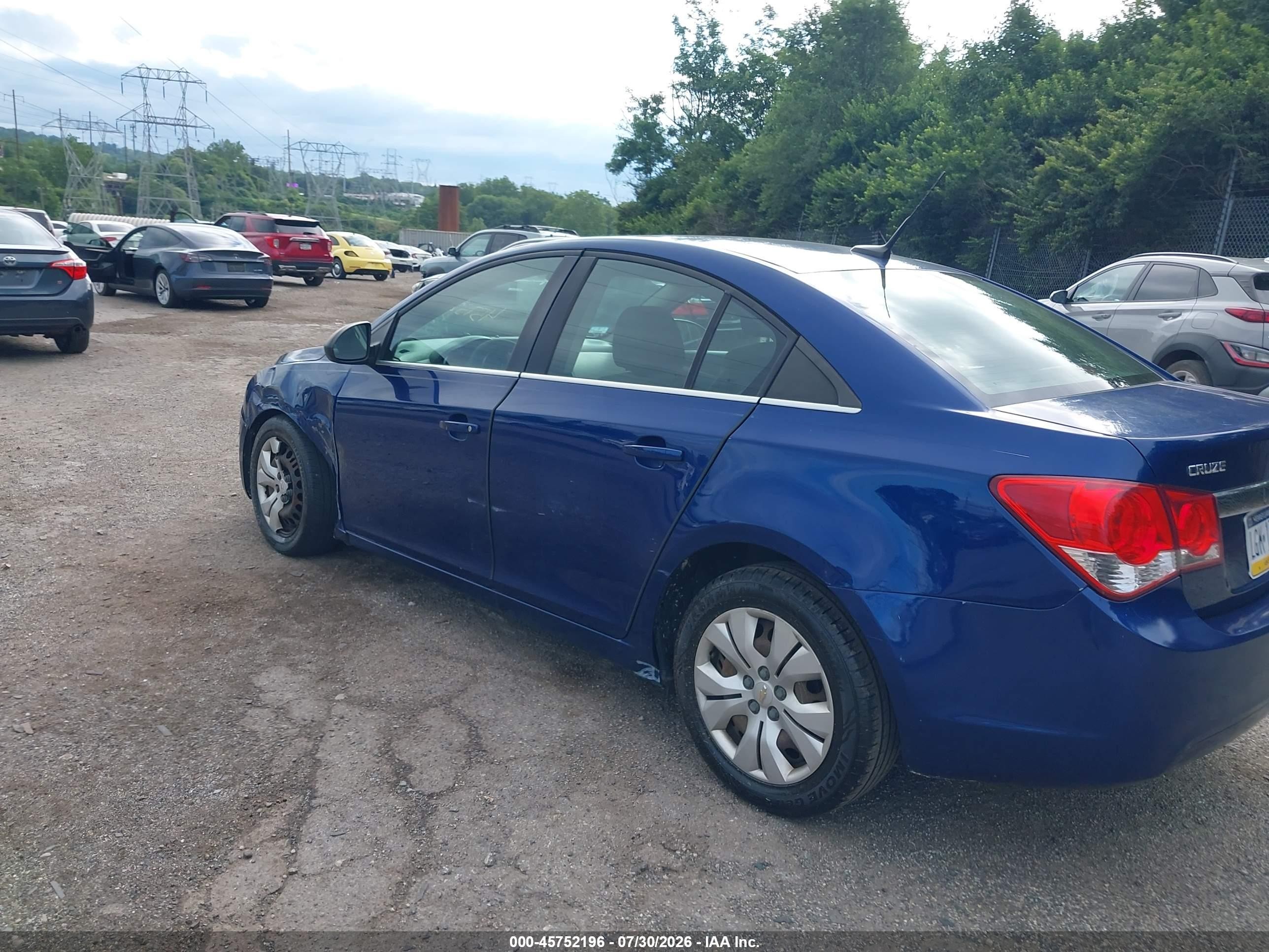 2012 Chevrolet Cruze Ls Blue vin: 1G1PC5SH4C7192226