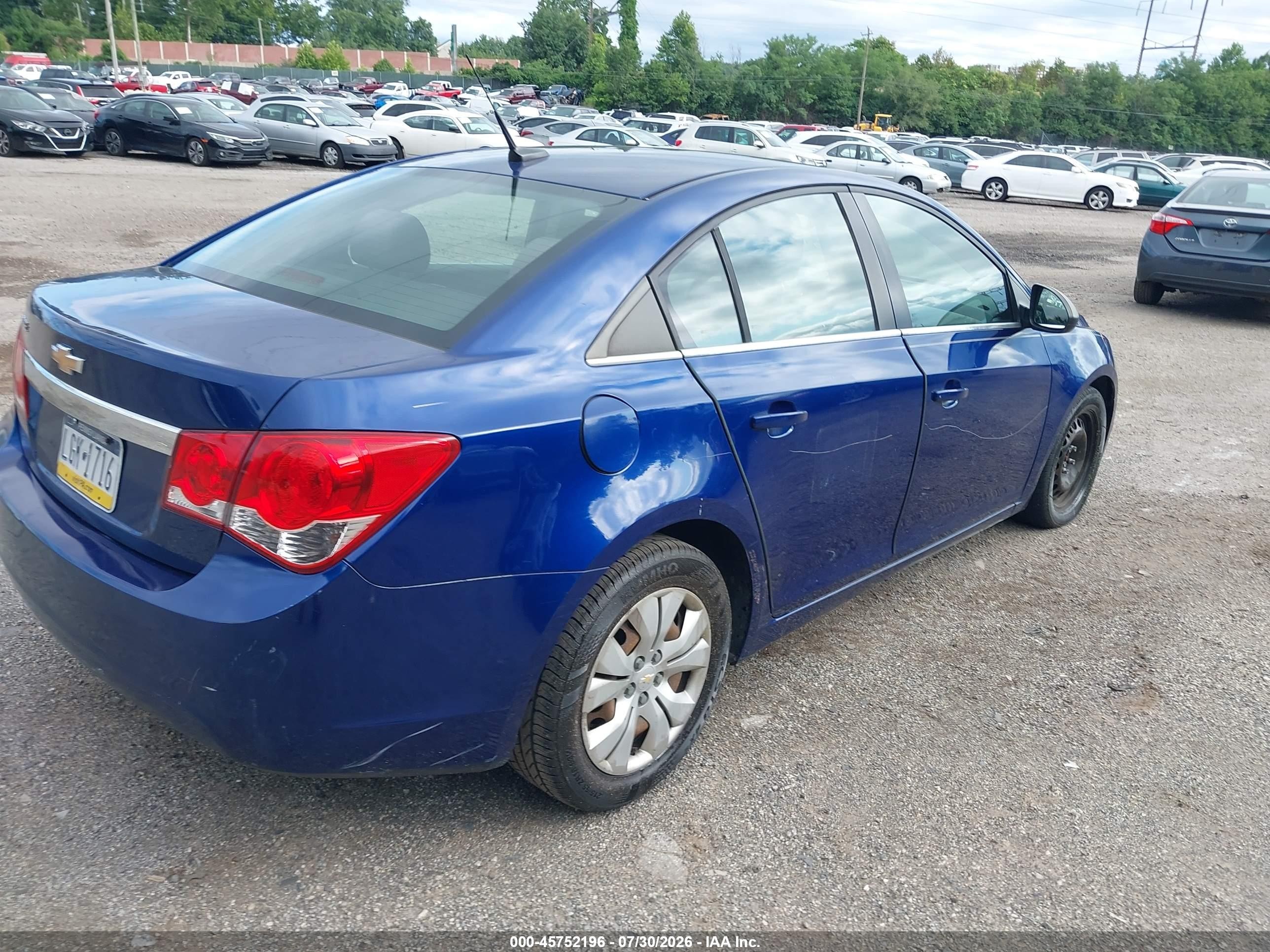 2012 Chevrolet Cruze Ls Blue vin: 1G1PC5SH4C7192226