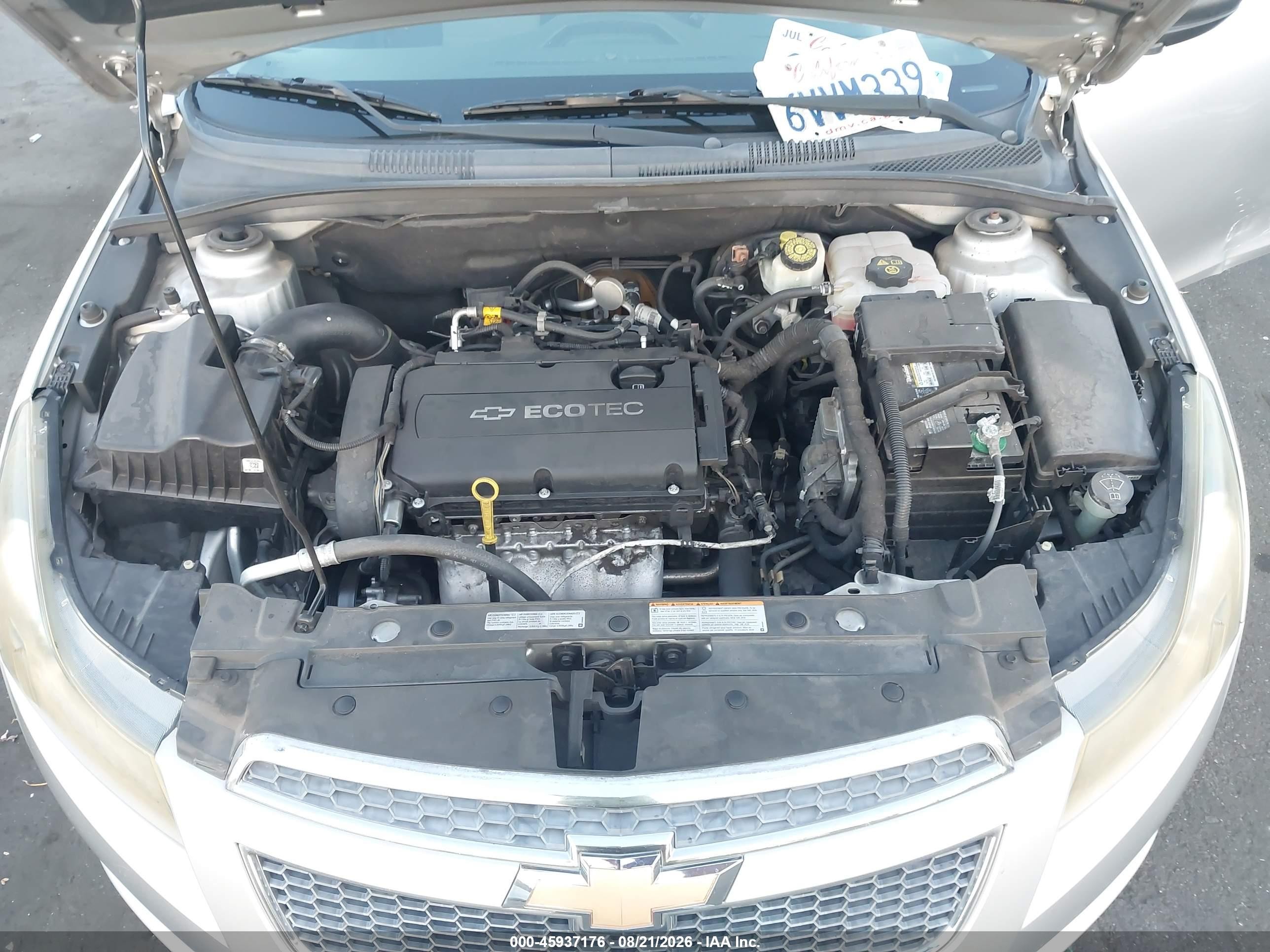 2012 Chevrolet Cruze Ls Silver vin: 1G1PC5SH4C7348409