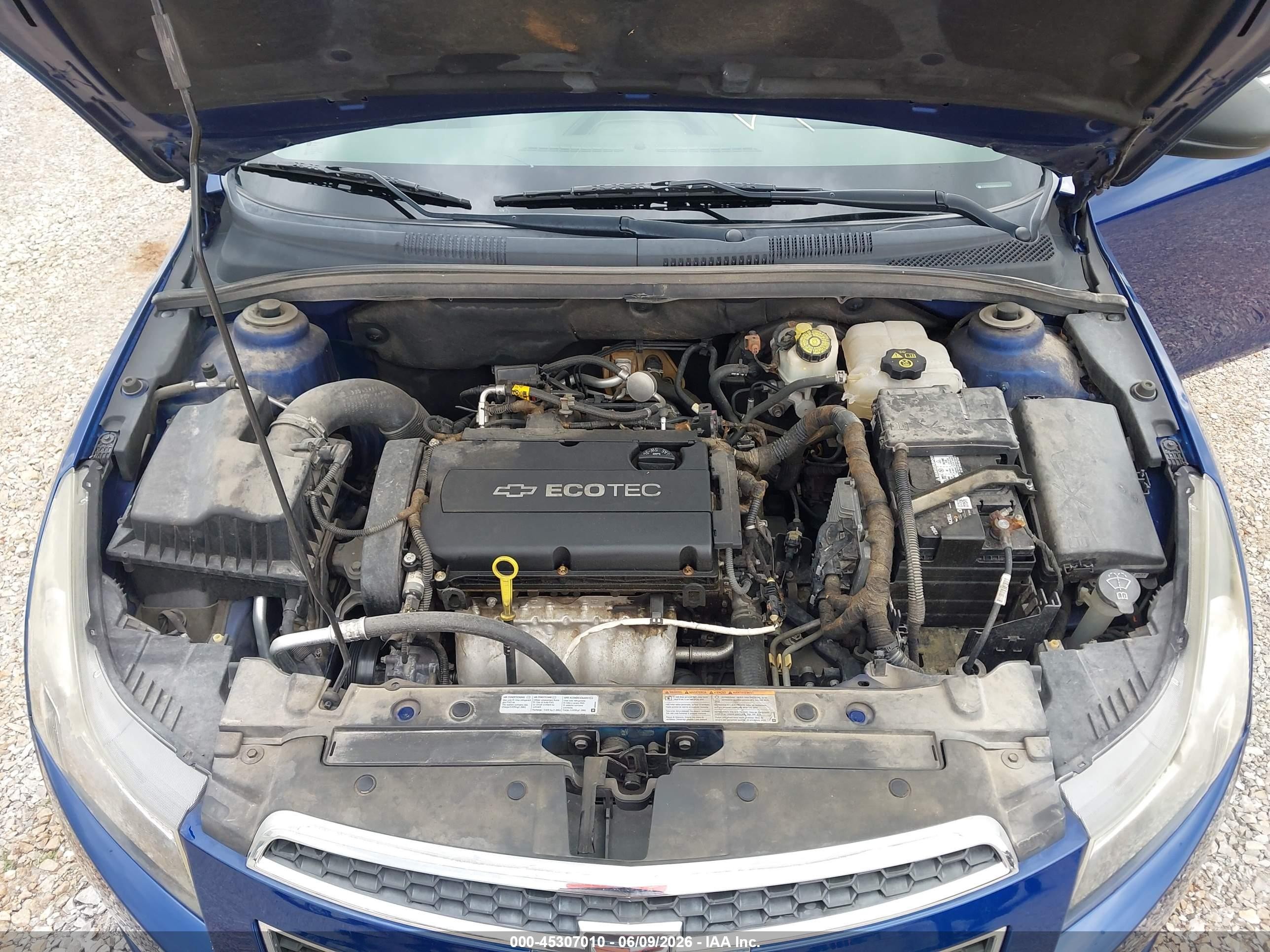 2012 Chevrolet Cruze Ls Blue vin: 1G1PC5SH5C7136098