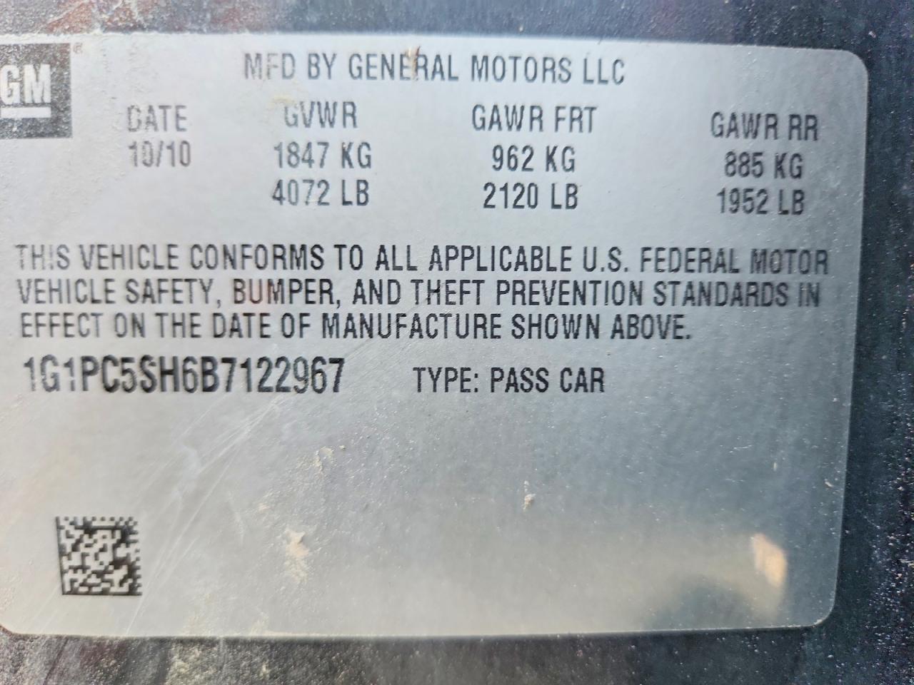 2011 Chevrolet Cruze Ls Gray vin: 1G1PC5SH6B7122967