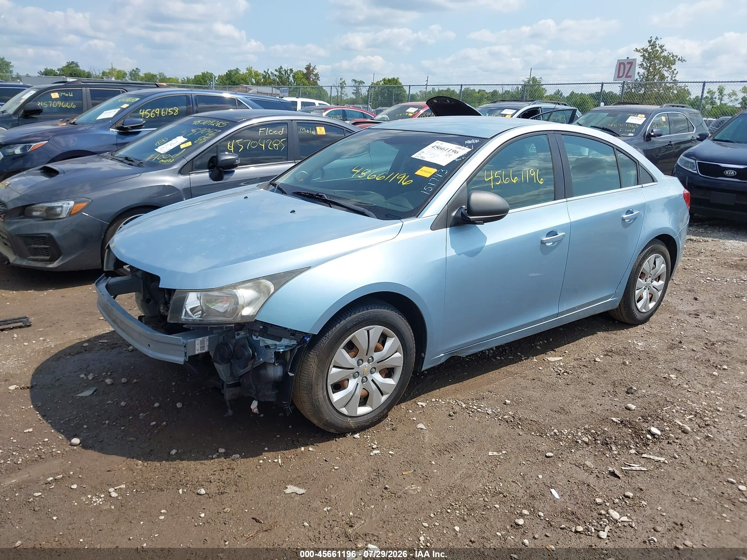 2012 Chevrolet Cruze Ls Light Blue vin: 1G1PC5SH6C7151743