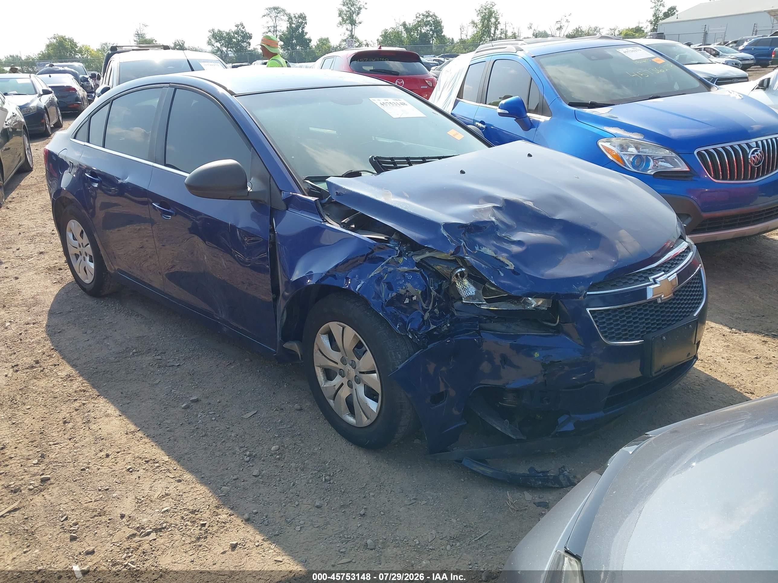 2012 Chevrolet Cruze Ls Синий vin: 1G1PC5SH6C7375496